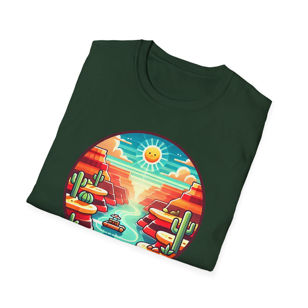 Grand Canyon National Park Retro Sunset T-Shirt | Canyon River Illustration