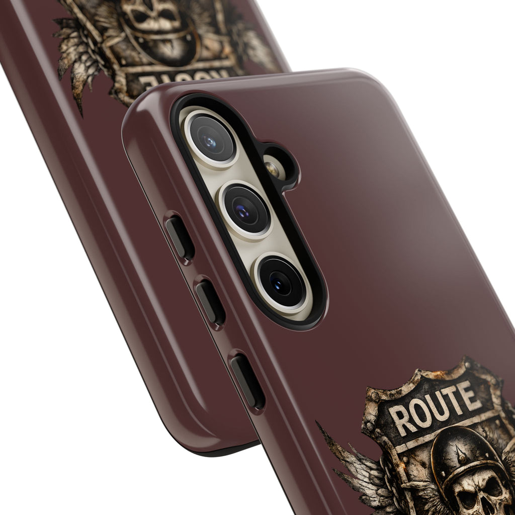 Route 66 Skull Helmet phone case | Motorcycle emblem, Ride the Legend