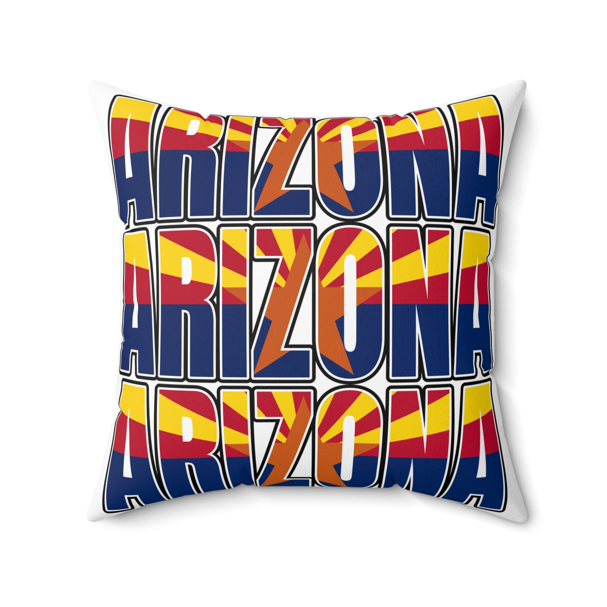 Arizona Retro Square Pillow, Bohemian Home Decor, Vibrant Accent Pillow, Gift for Arizona Lovers, Couch Cushion, Colorful Throw Pillow AZ
