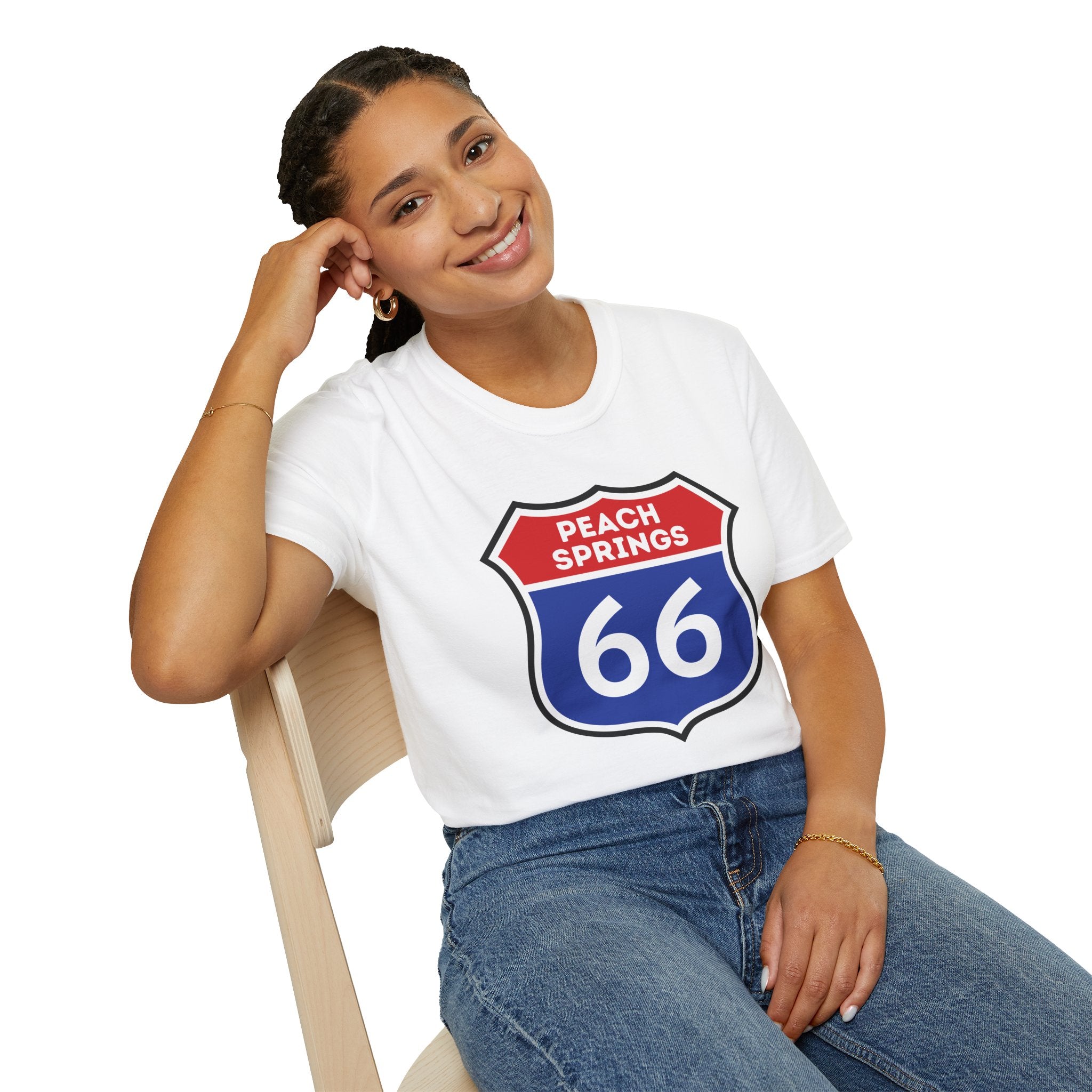 Peach Springs 66 Shield T-Shirt | Route 66 Road Sign Shirt