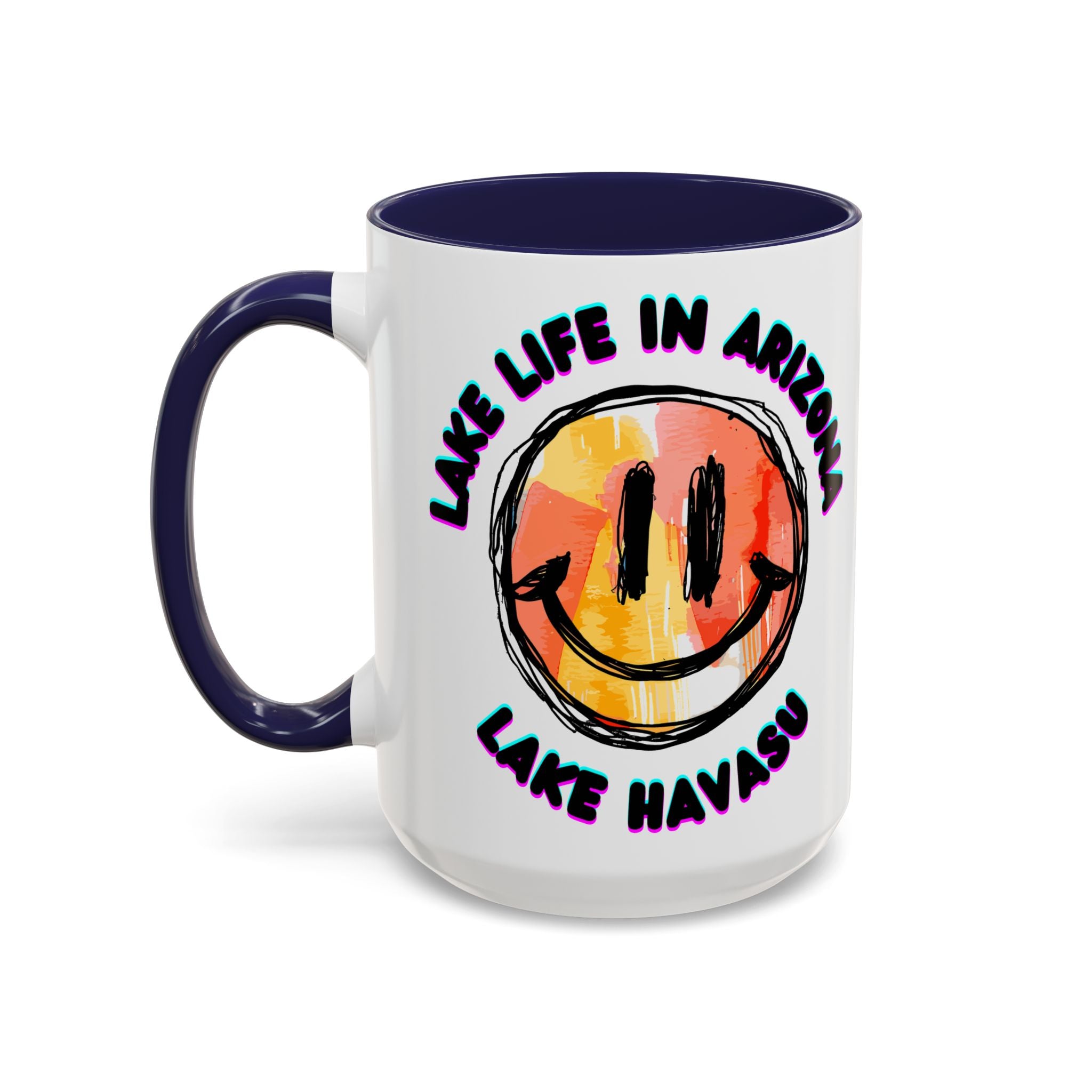 Lake Life in Arizona Smiley Mug | Lake Havasu Accent Coffee Mug