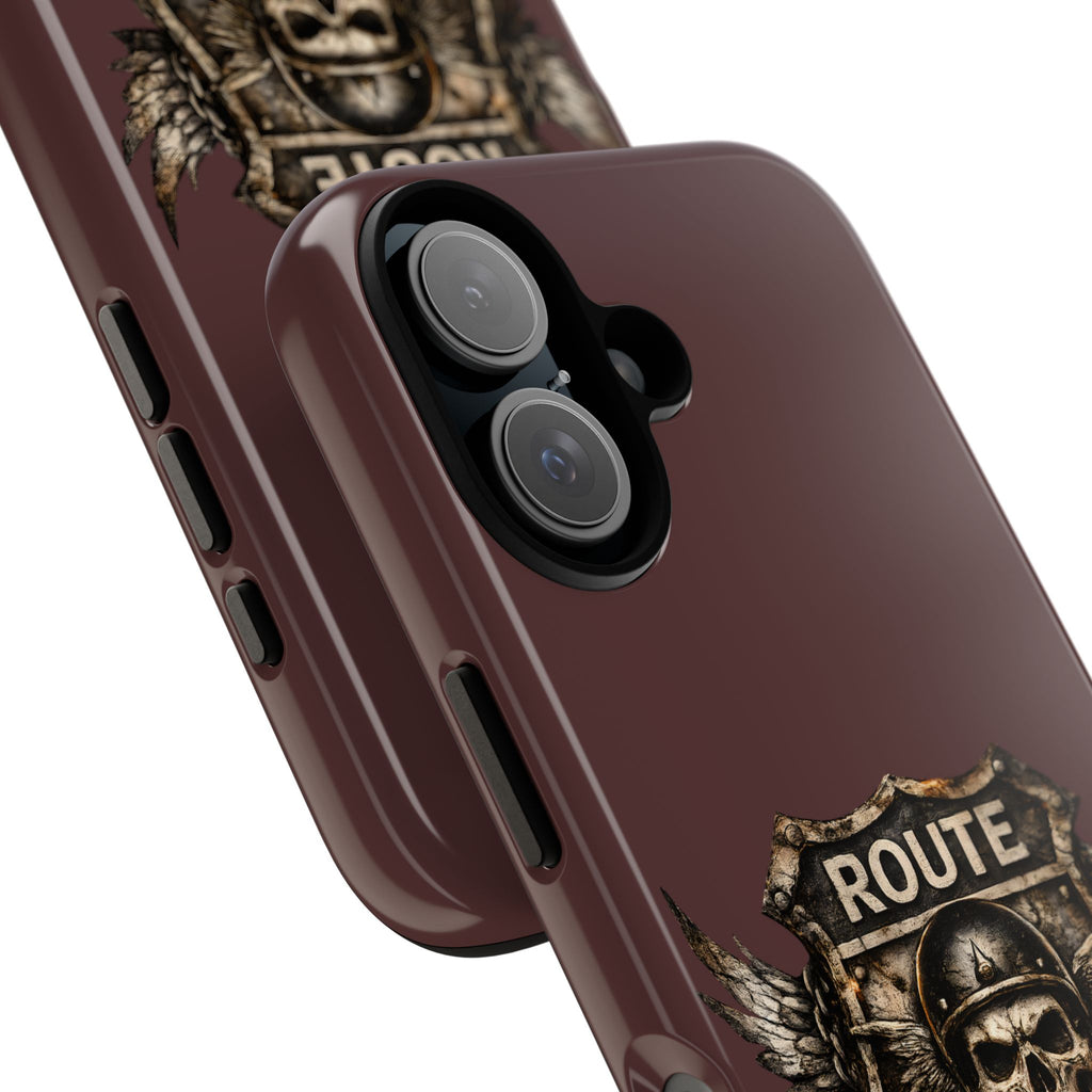 Route 66 Skull Helmet phone case | Motorcycle emblem, Ride the Legend