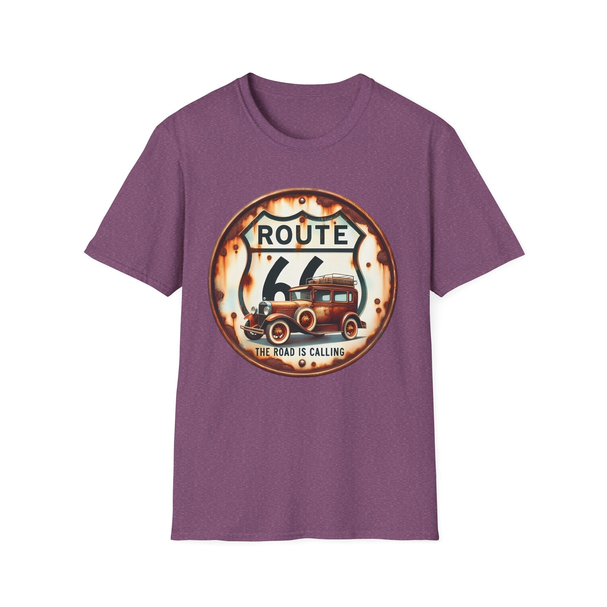 Route 66 Vintage Woody Wagon T-Shirt | The Road Is Calling, Retro Roadtrip Tee