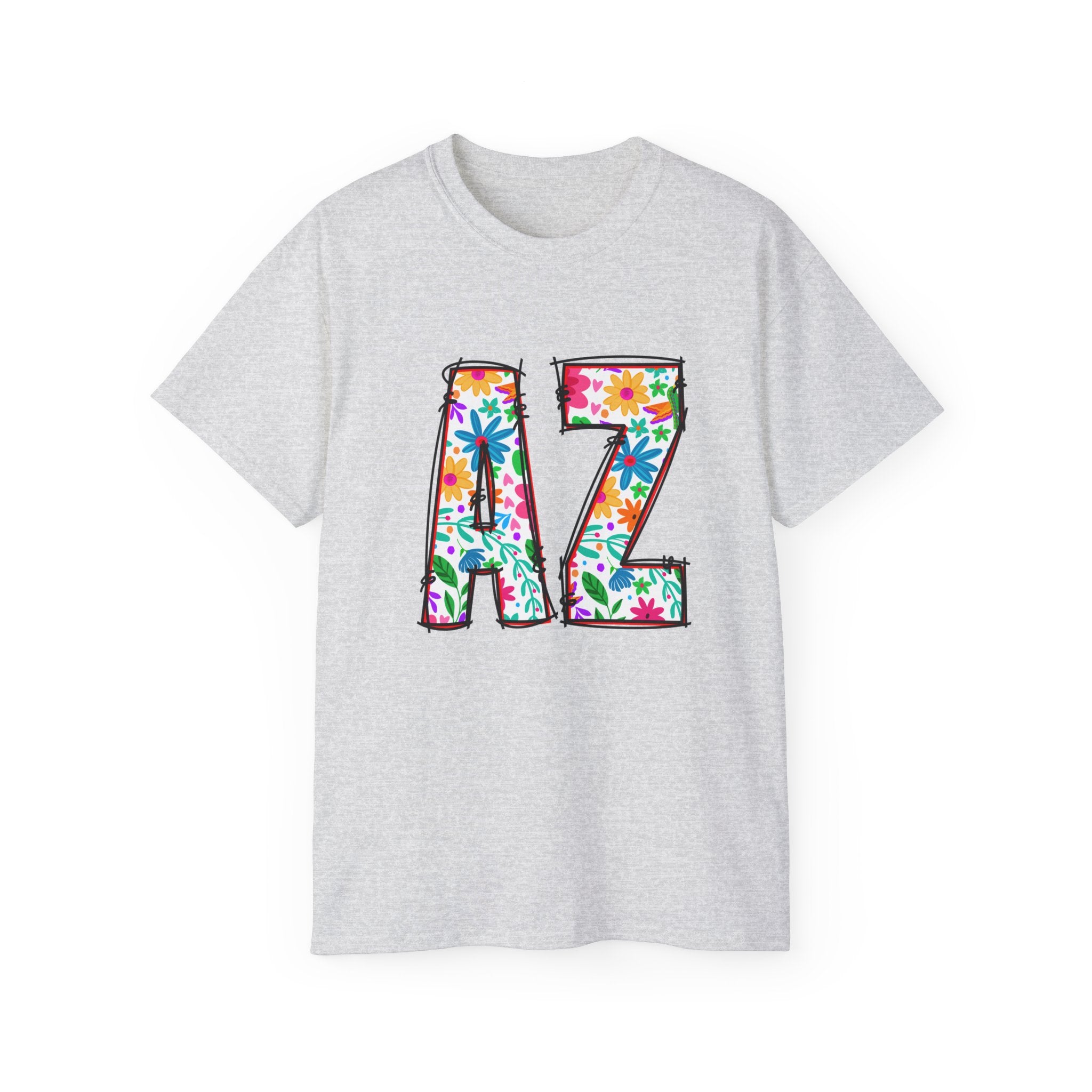 Floral AZ Tee - Mens and Womans Unisex Ultra Cotton Shirt, Perfect for AZ Pride, Summer Festivals, Casual Wear, Gifts for Him/Her