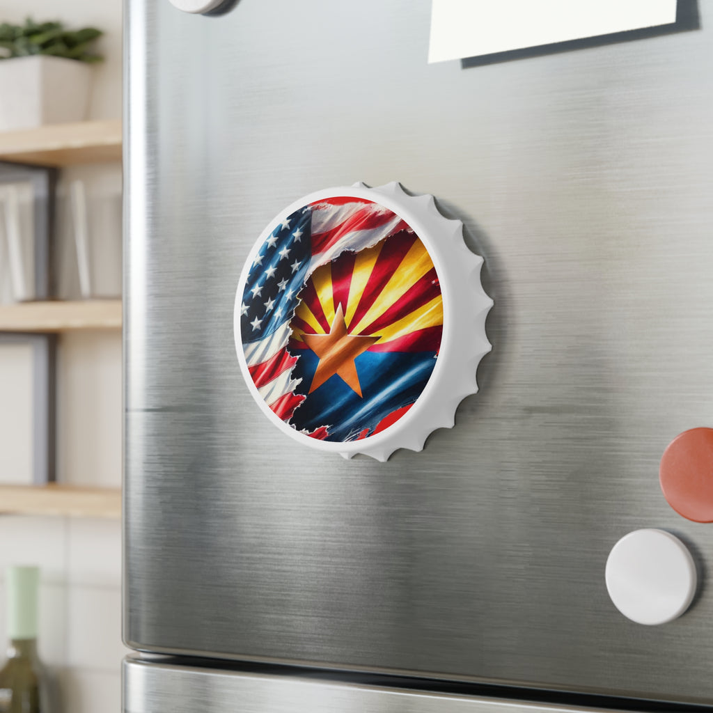 Arizona Flag Ripped American Flag Bottle Opener | State Pride