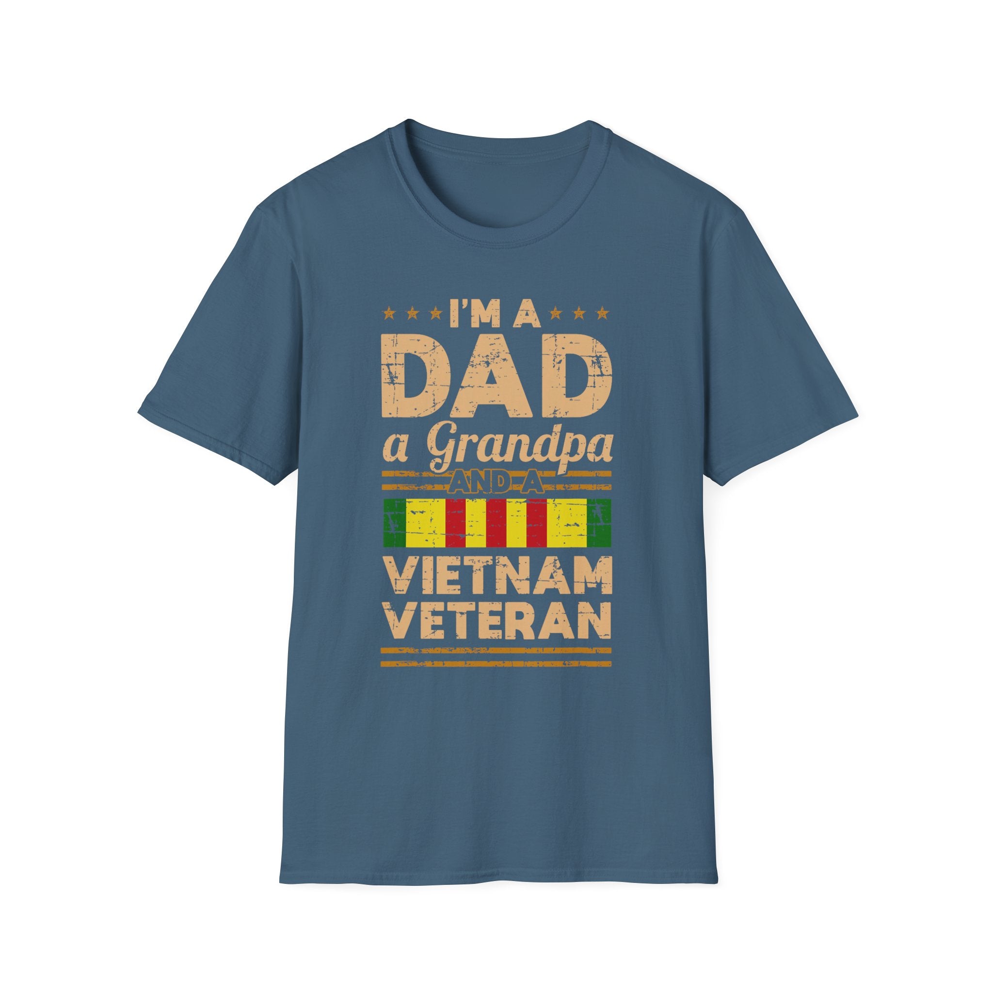 I'm a Dad a Grandpa and a Vietnam Veteran T-Shirt | Military Ribbon Tee
