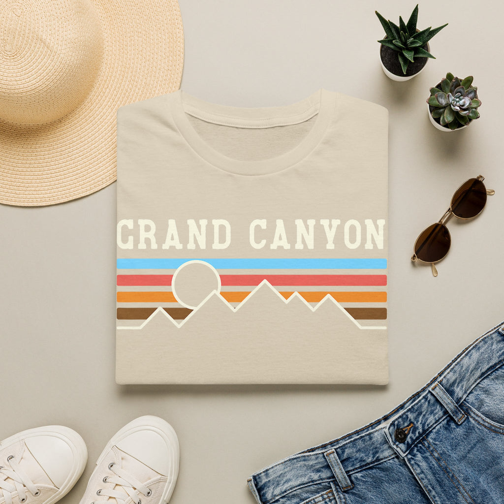 Grand Canyon Retro Sunset T-Shirt | Printed Front and Back National Park Landscape