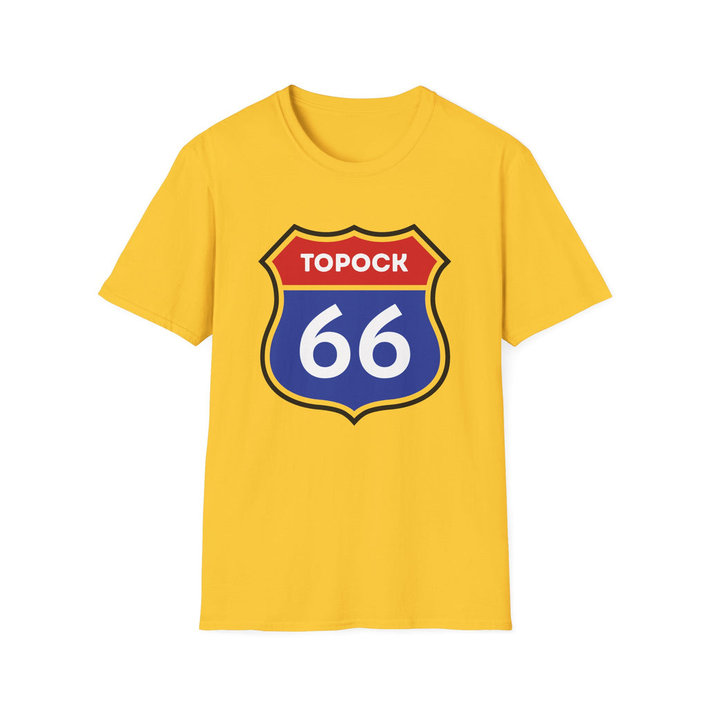 Topock 66 Shield Road Sign T-Shirt | Route 66 Arizona Travel Tee