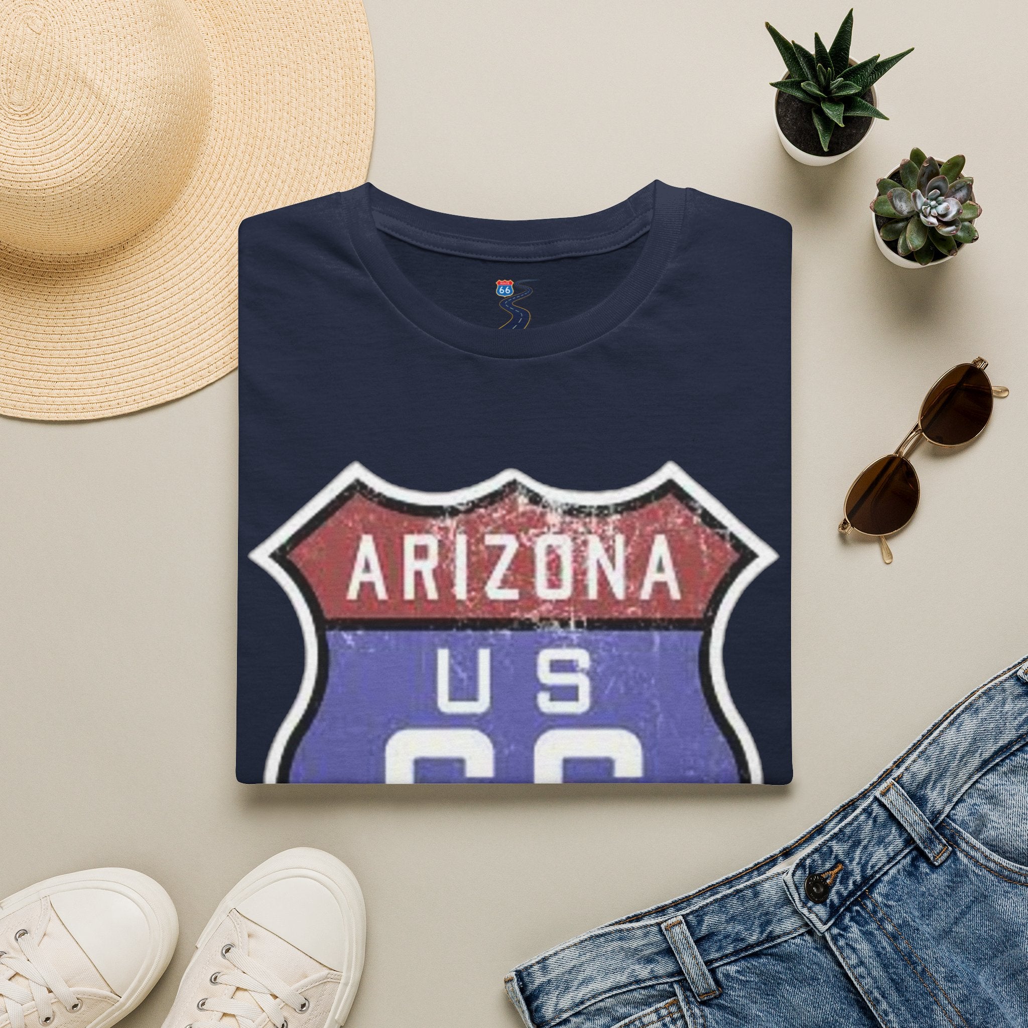 Arizona US 66 Shield T-Shirt | Route 66 Vintage Sign Tee