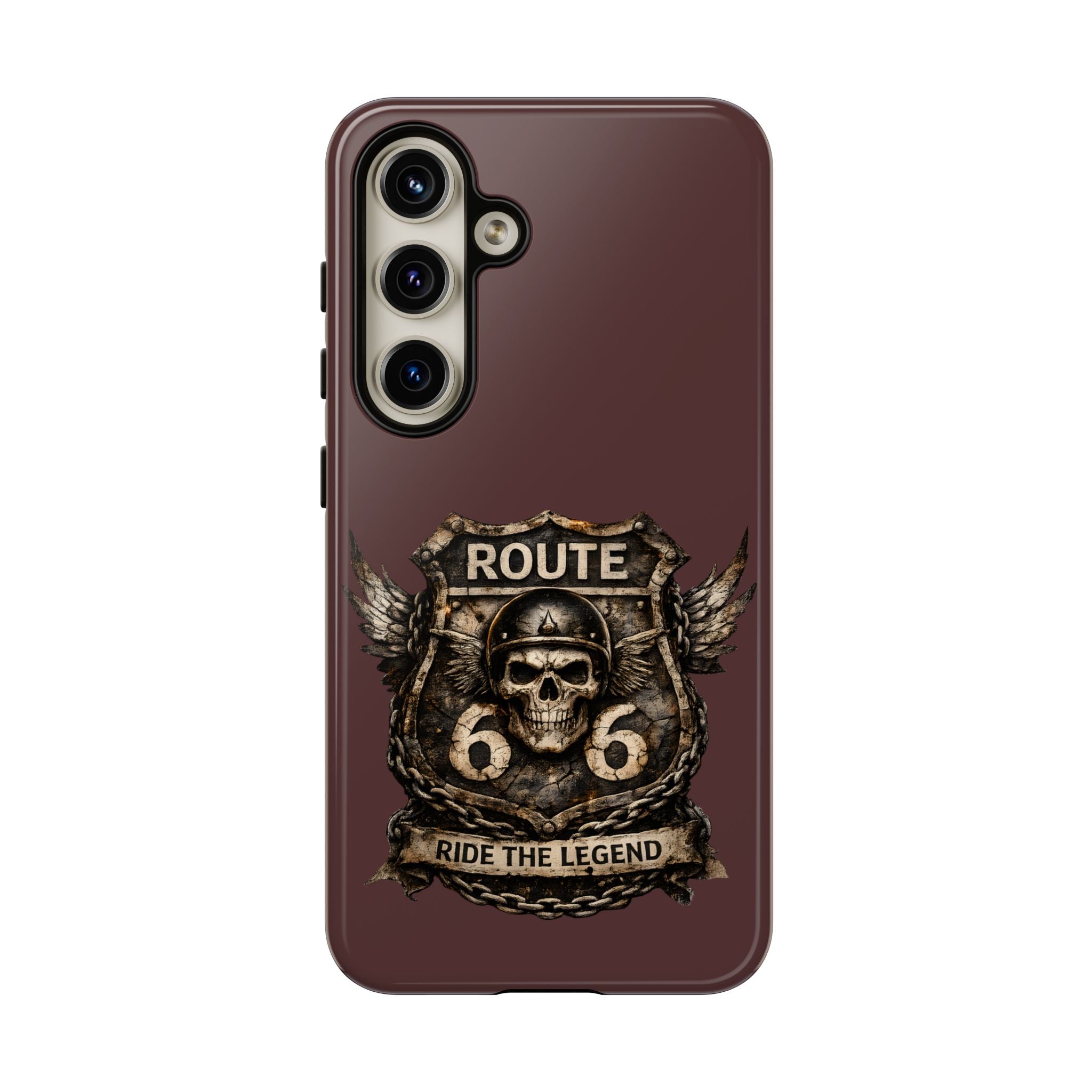 Route 66 Skull Helmet phone case | Motorcycle emblem, Ride the Legend