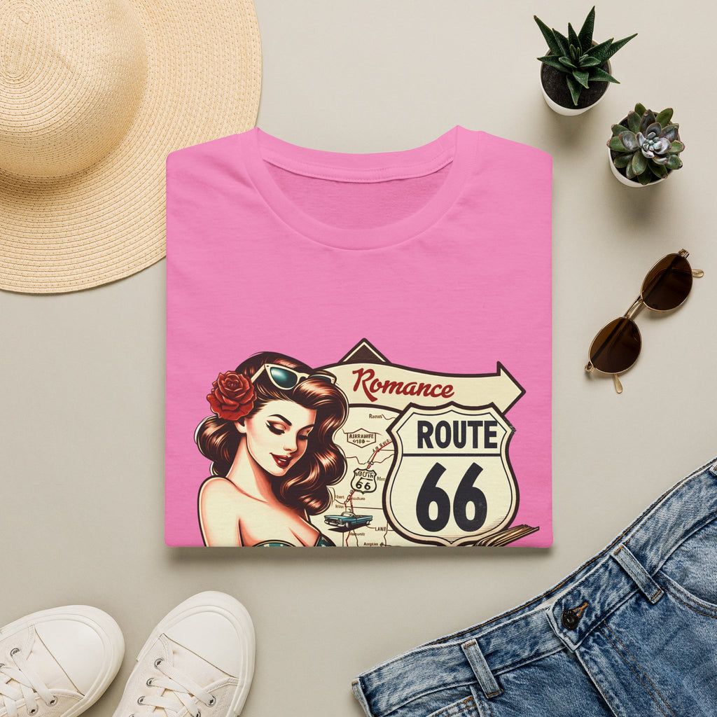 Pinup Girl Route 66 T-Shirt | Vintage Roadtrip Retro Sign