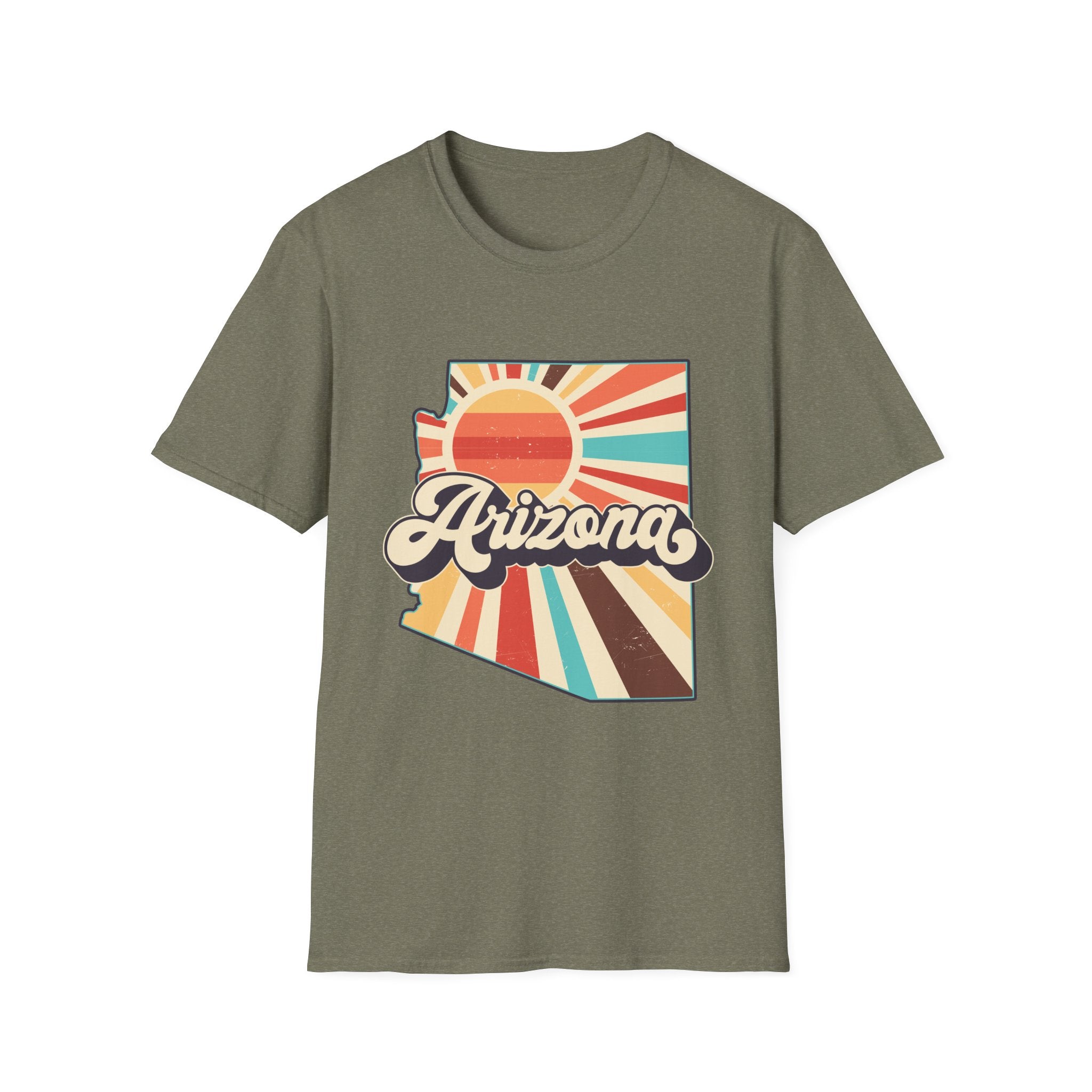 Arizona Retro Sunset T-Shirt | AZ State Map Vintage Rays