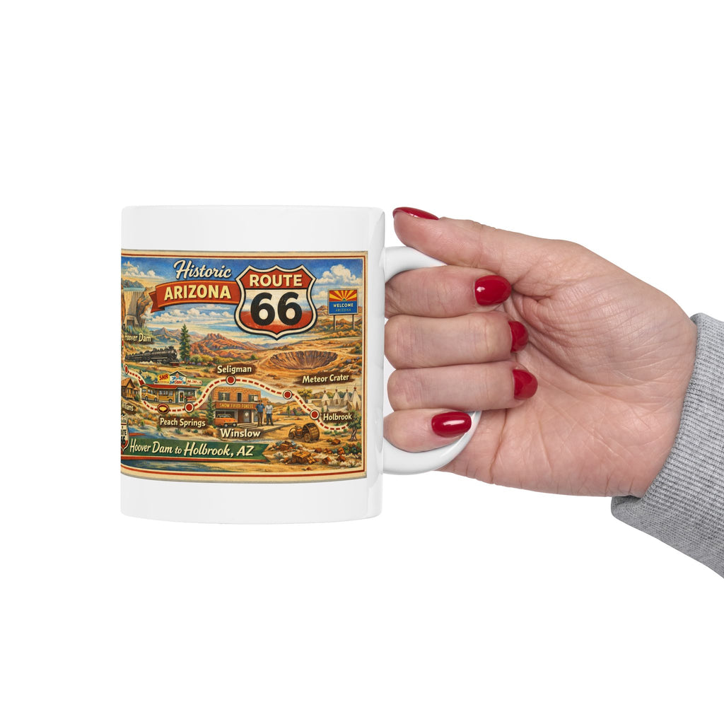 Historic Vintage Route 66 Arizona map mug | Route 66 Ceramic Mug