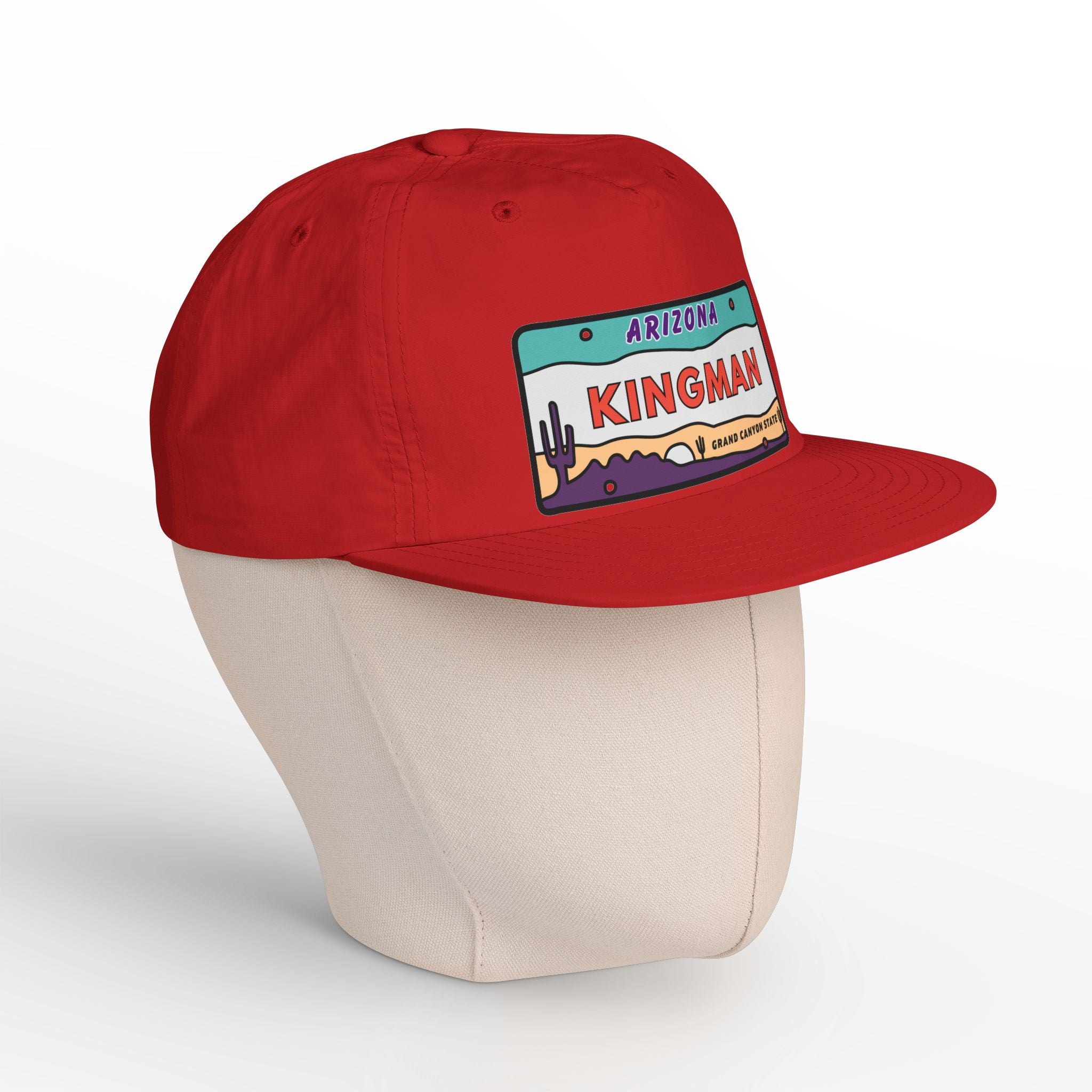 Surf Cap, Beach Hat, Summer Headwear, Kingman Arizona License Plate Dessert Cap for Water Sports