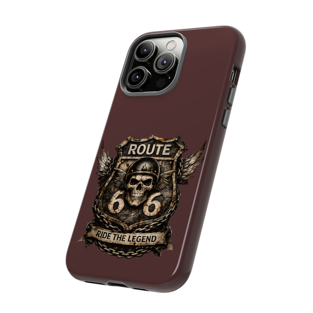 Route 66 Skull Helmet phone case | Motorcycle emblem, Ride the Legend
