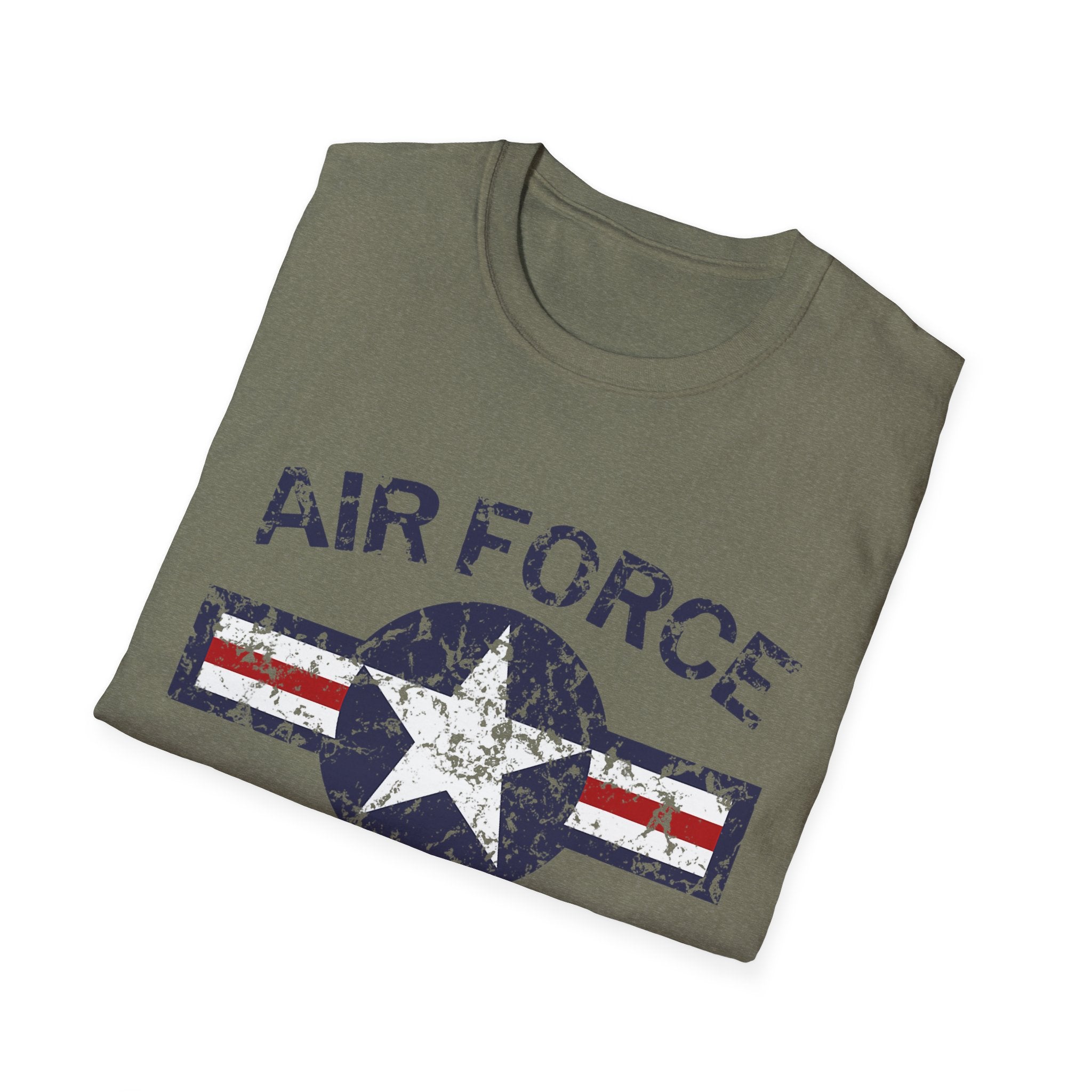 Air Force Veteran Distressed Logo T-Shirt | Military Star Stripe Tee