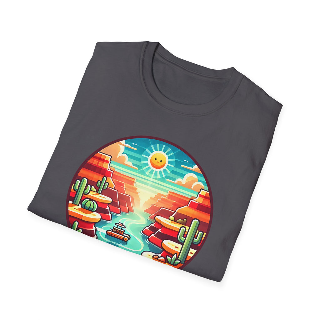 Grand Canyon National Park Retro Sunset T-Shirt | Canyon River Illustration