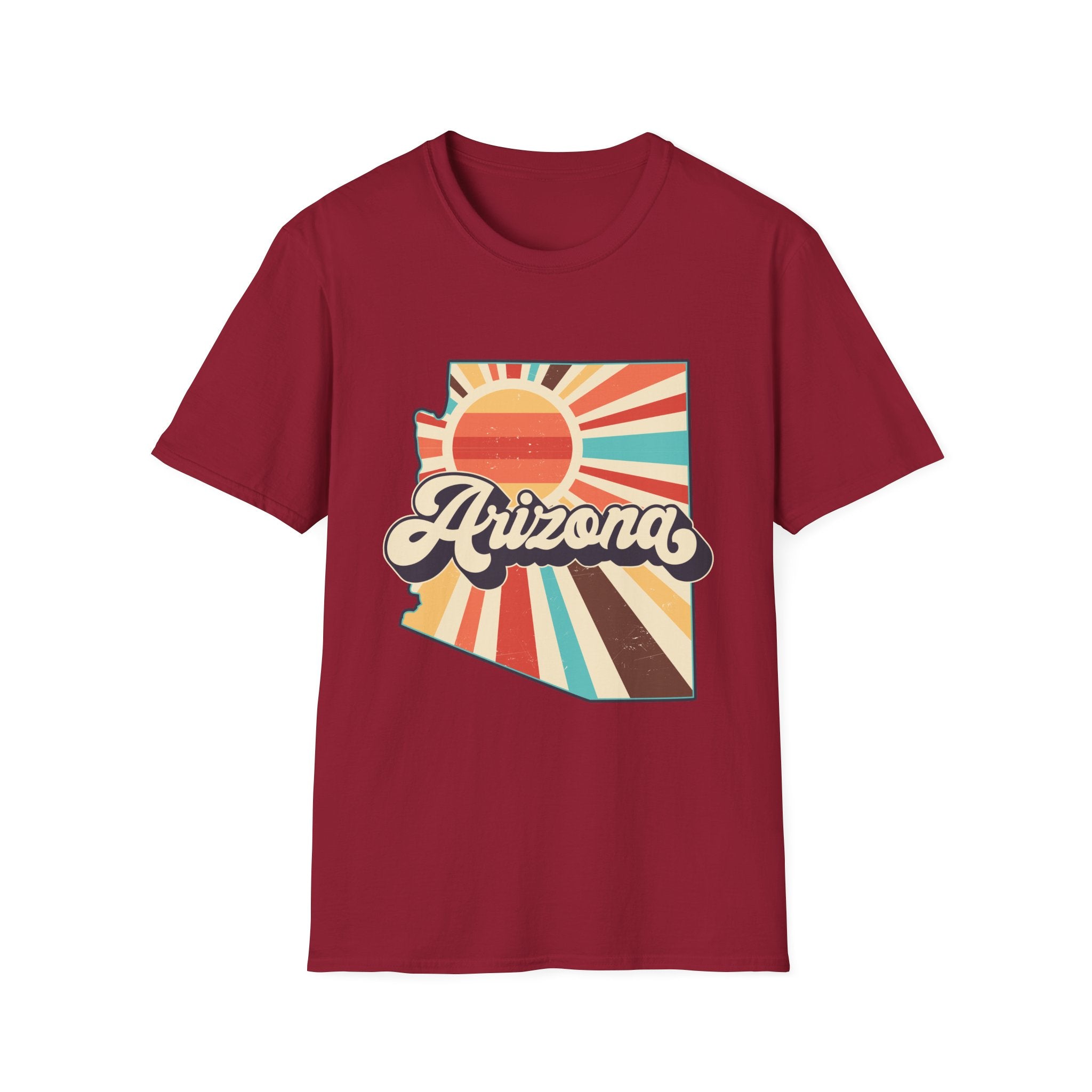 Arizona Retro Sunset T-Shirt | AZ State Map Vintage Rays