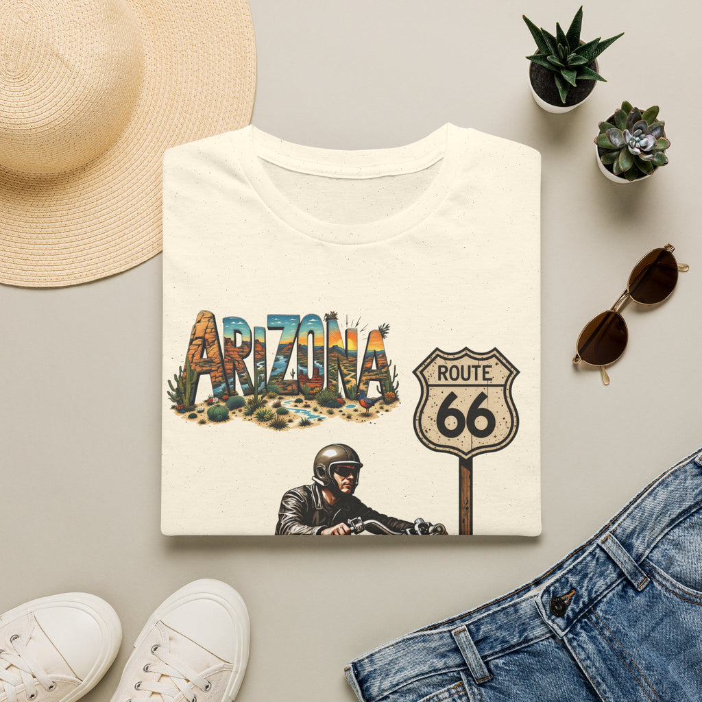 Arizona Route 66 Motorcycle T-Shirt | Biker Road Trip Tee