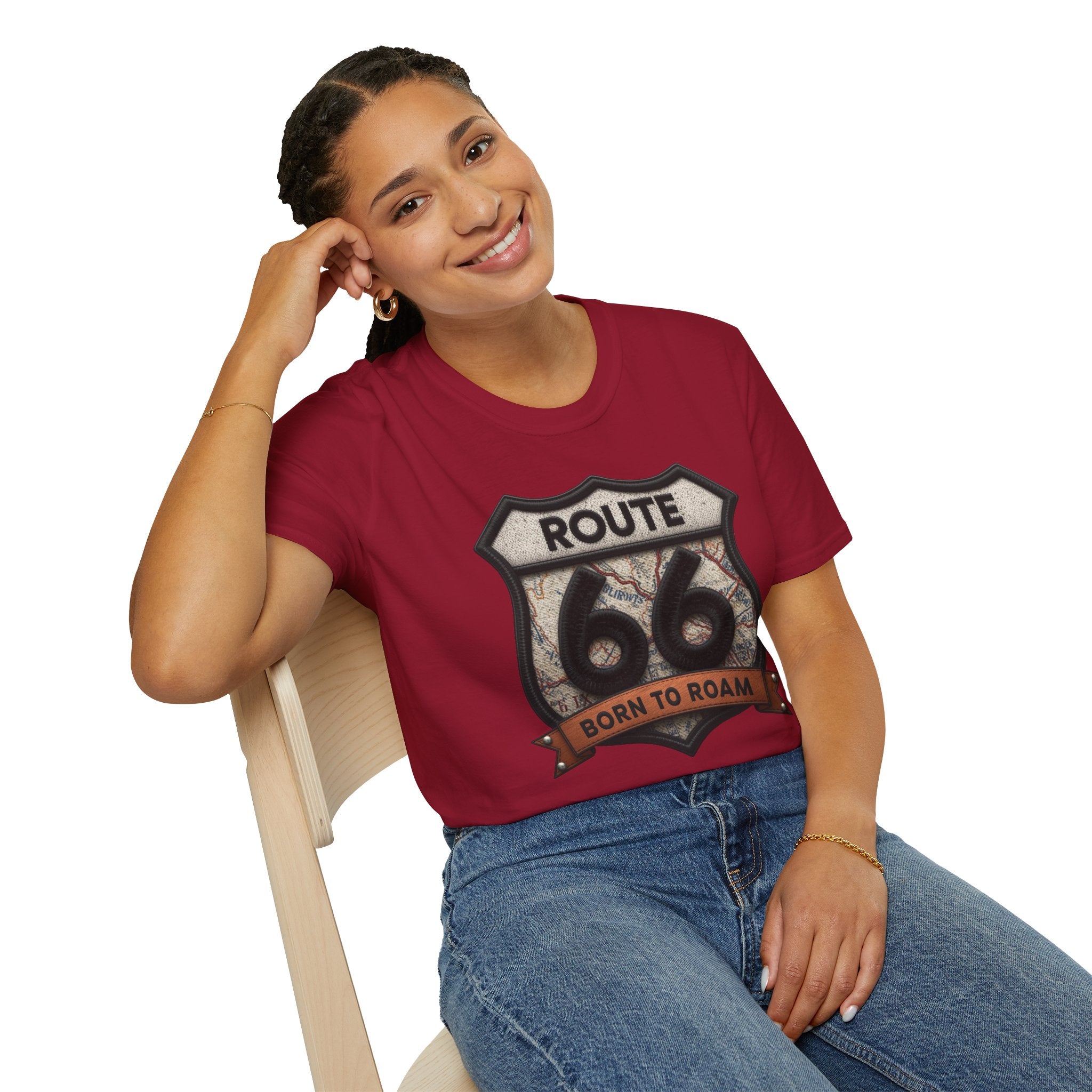 Route 66 Born to Roam T-Shirt | Vintage Highway Shield Tee