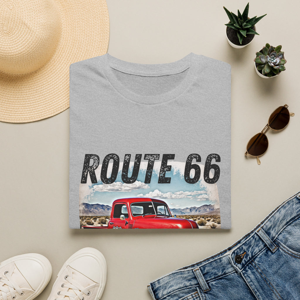 Route 66 Red Vintage Truck T-Shirt | Retro Highway Graphic