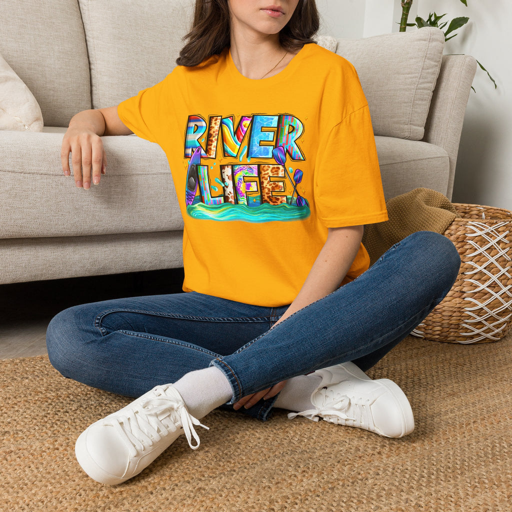 River Life T-Shirt | Colorful Fishing Scenic Graphic