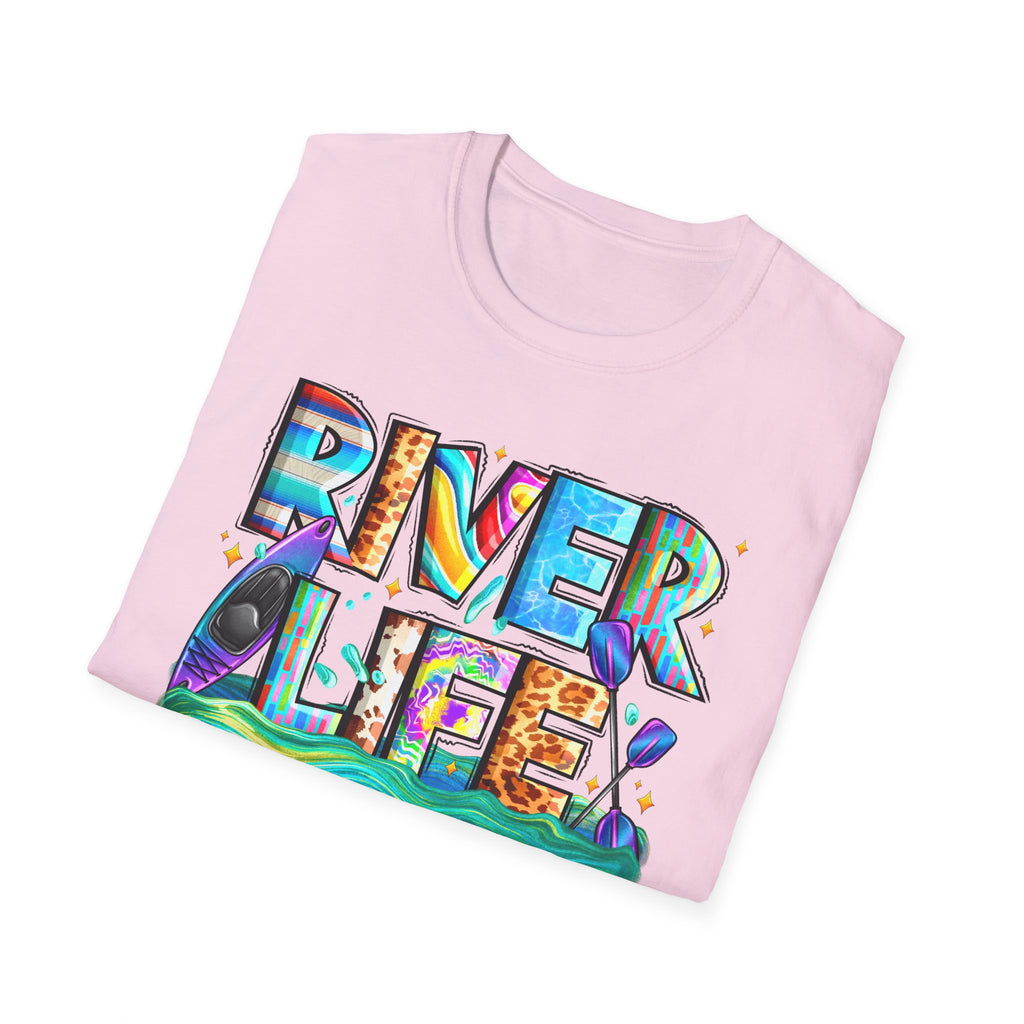 River Life T-Shirt | Colorful Fishing Scenic Graphic