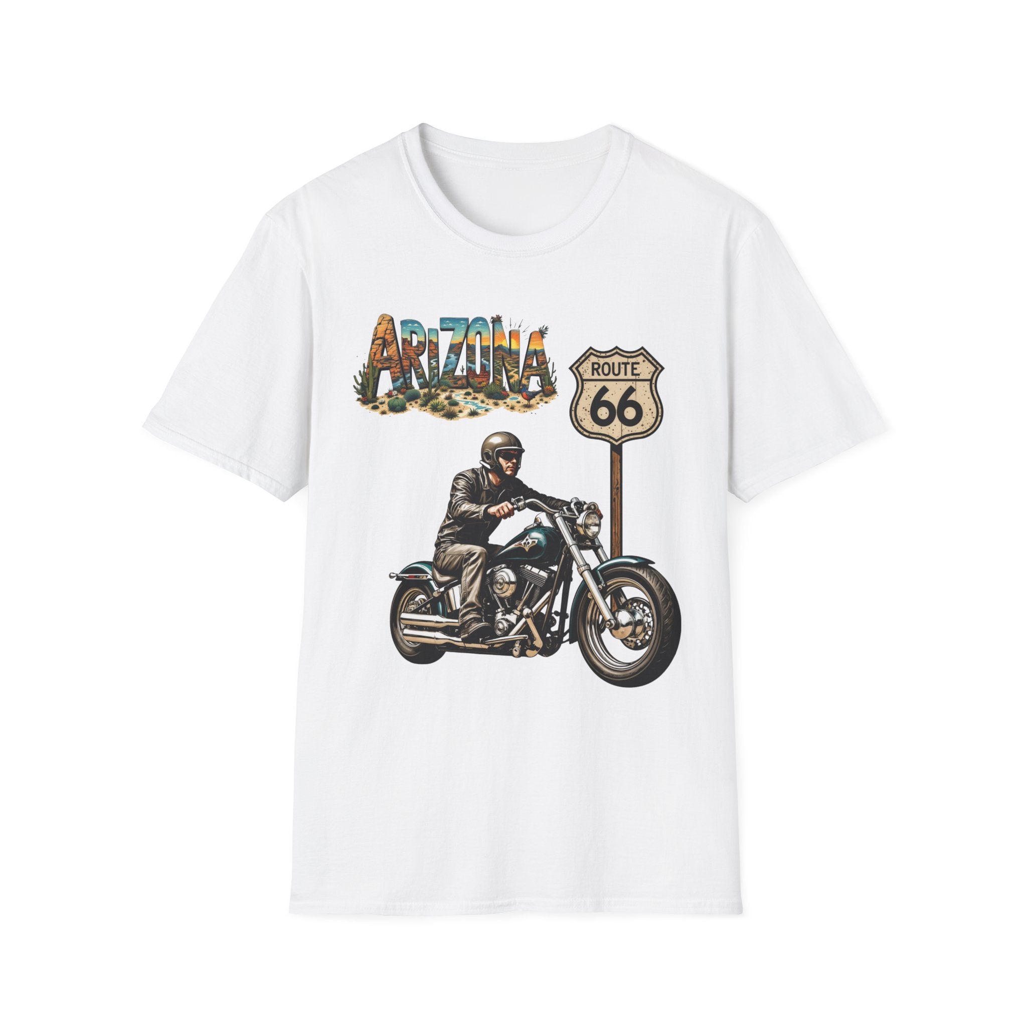 Arizona Route 66 Motorcycle T-Shirt | Biker Road Trip Tee