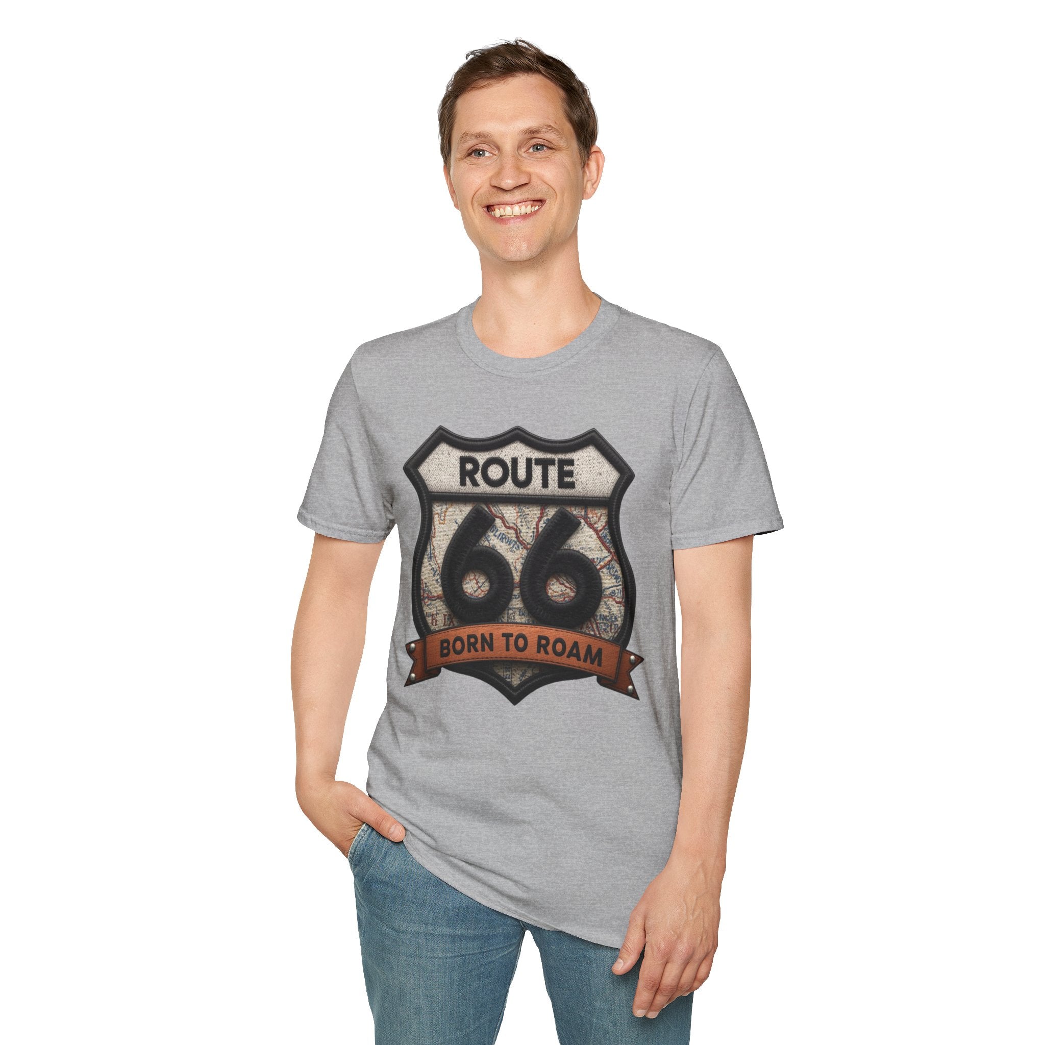 Route 66 Born to Roam T-Shirt | Vintage Highway Shield Tee