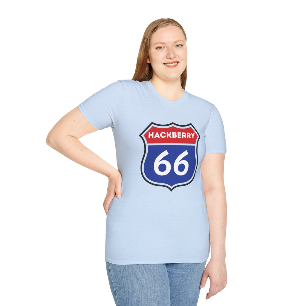 Hackberry 66 Shield T-Shirt | Route 66 Road Sign Tee