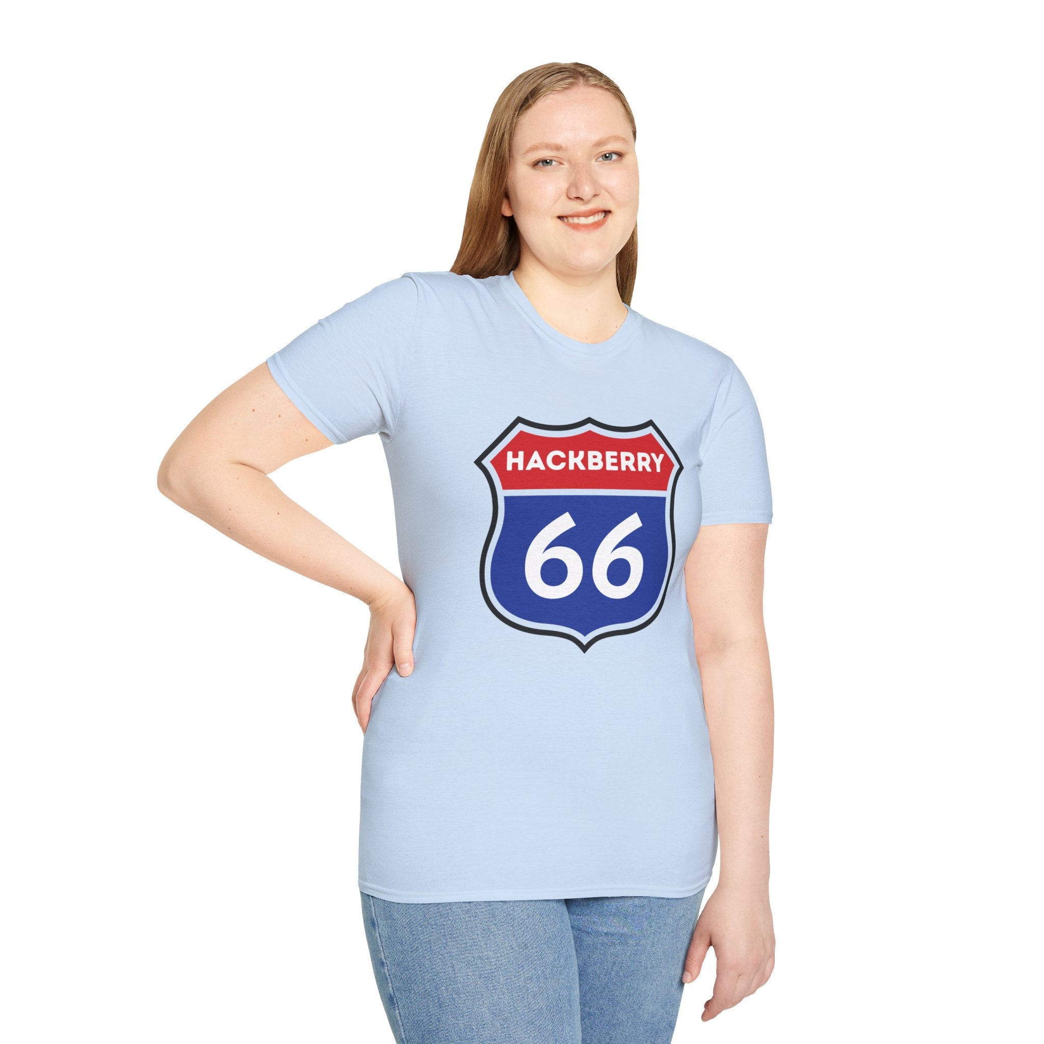 Hackberry 66 Shield T-Shirt | Route 66 Road Sign Tee