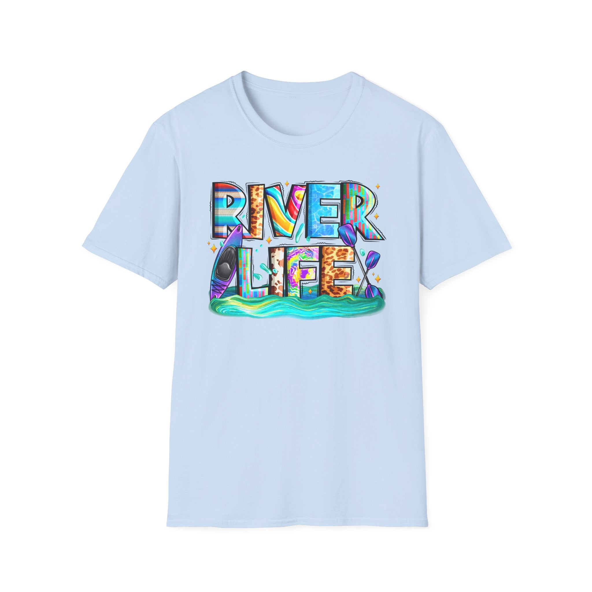 River Life T-Shirt | Colorful Fishing Scenic Graphic
