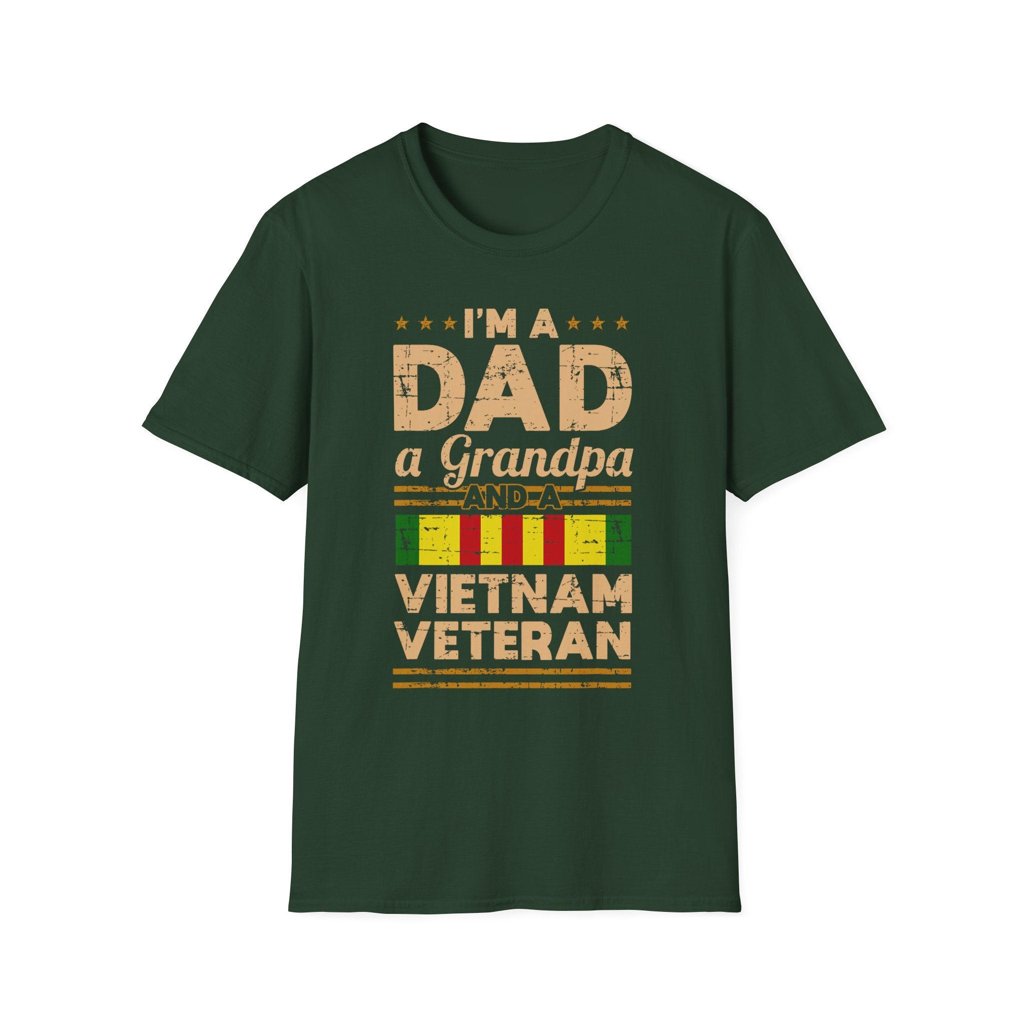 I'm a Dad a Grandpa and a Vietnam Veteran T-Shirt | Military Ribbon Tee