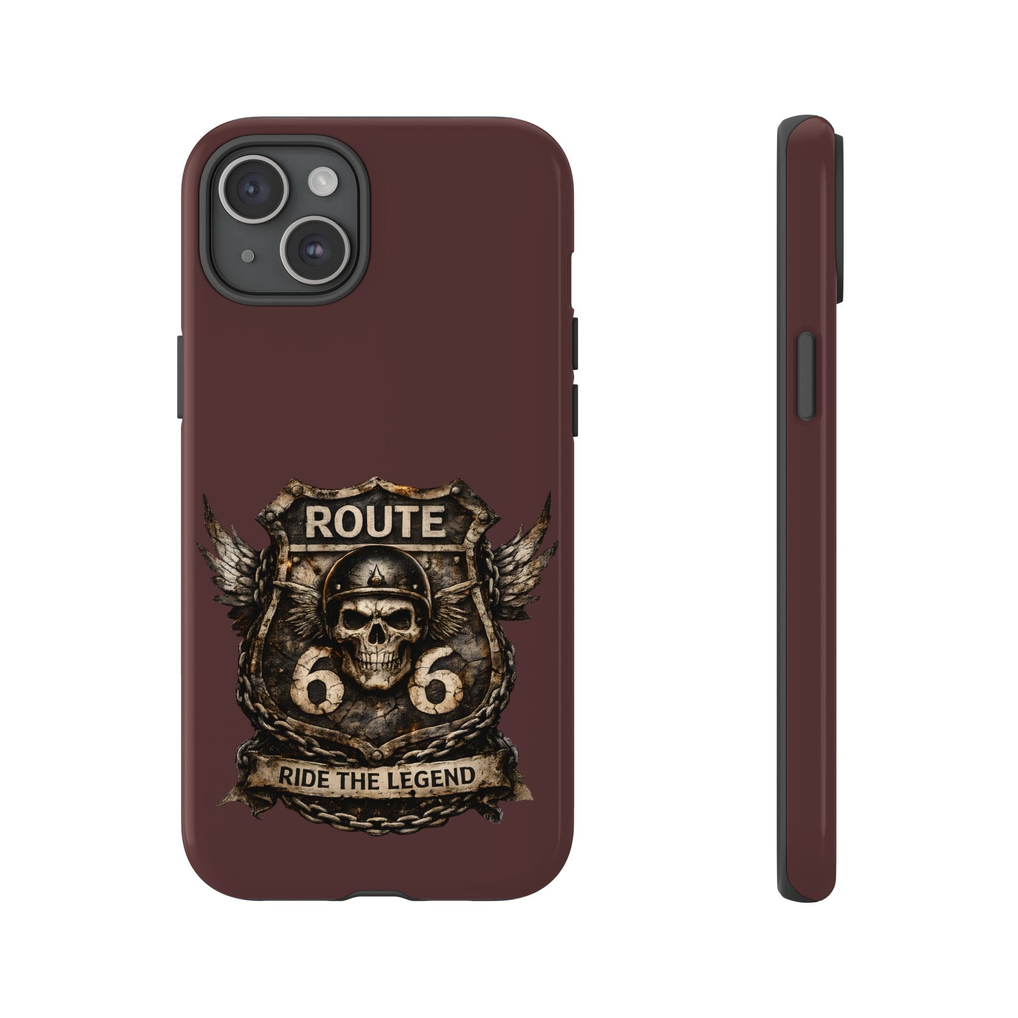 Route 66 Skull Helmet phone case | Motorcycle emblem, Ride the Legend
