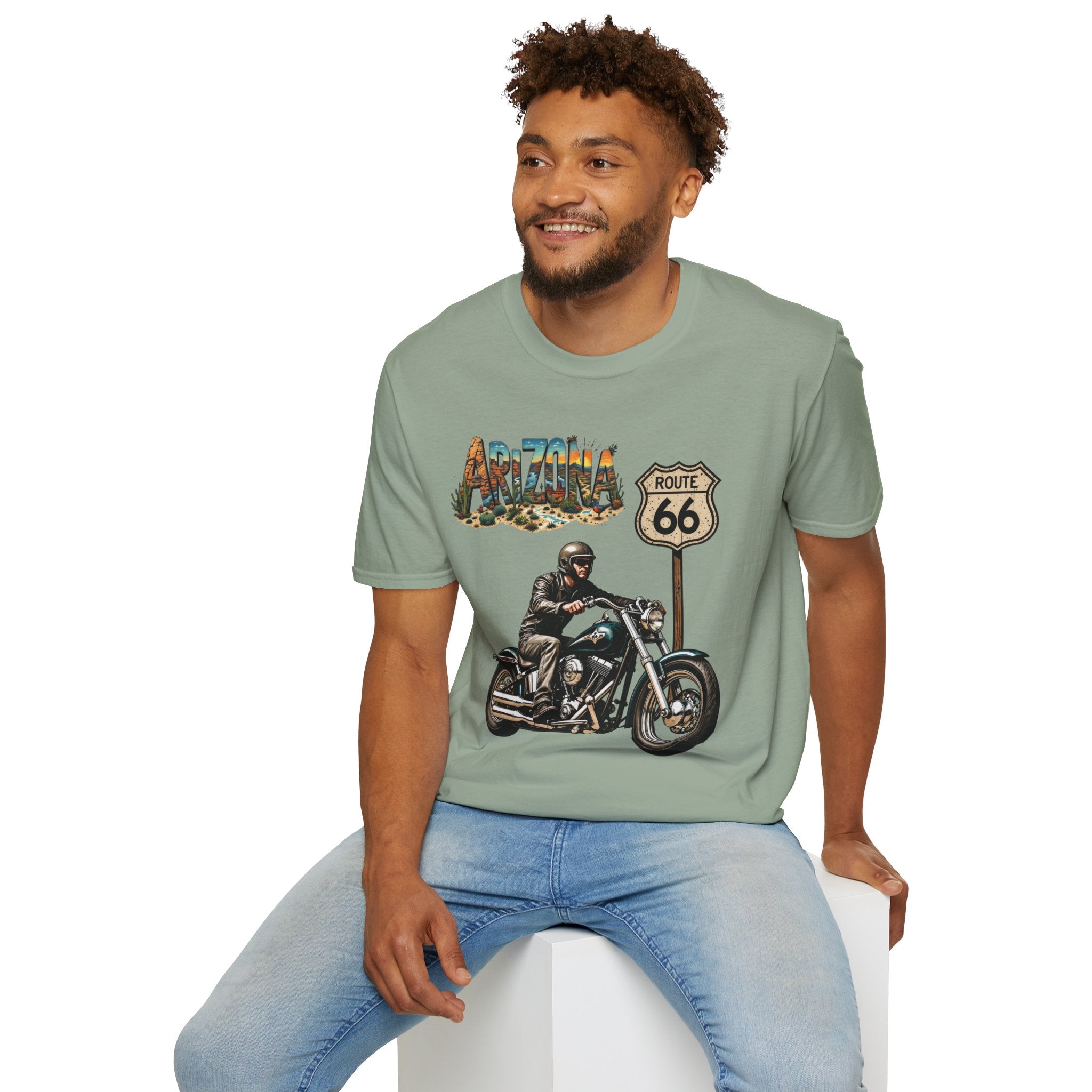 Arizona Route 66 Motorcycle T-Shirt | Biker Road Trip Tee