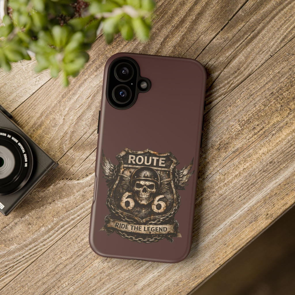 Route 66 Skull Helmet phone case | Motorcycle emblem, Ride the Legend