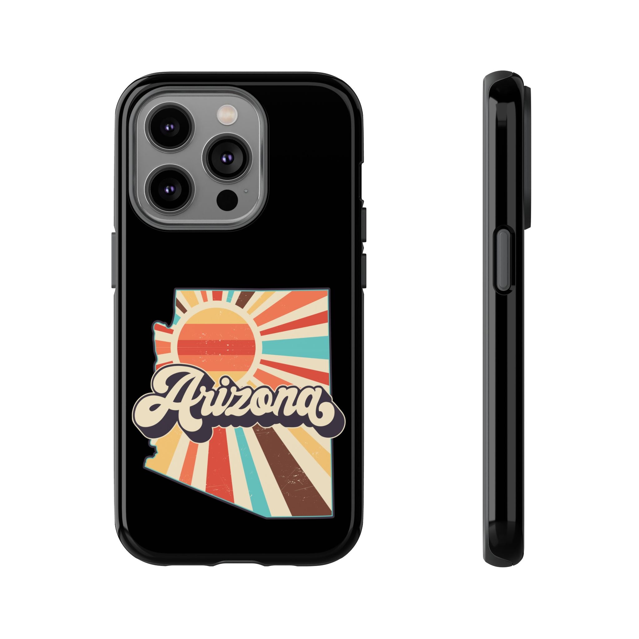 Arizona State Outline Retro Sunset Phone Case | AZ Tough Case