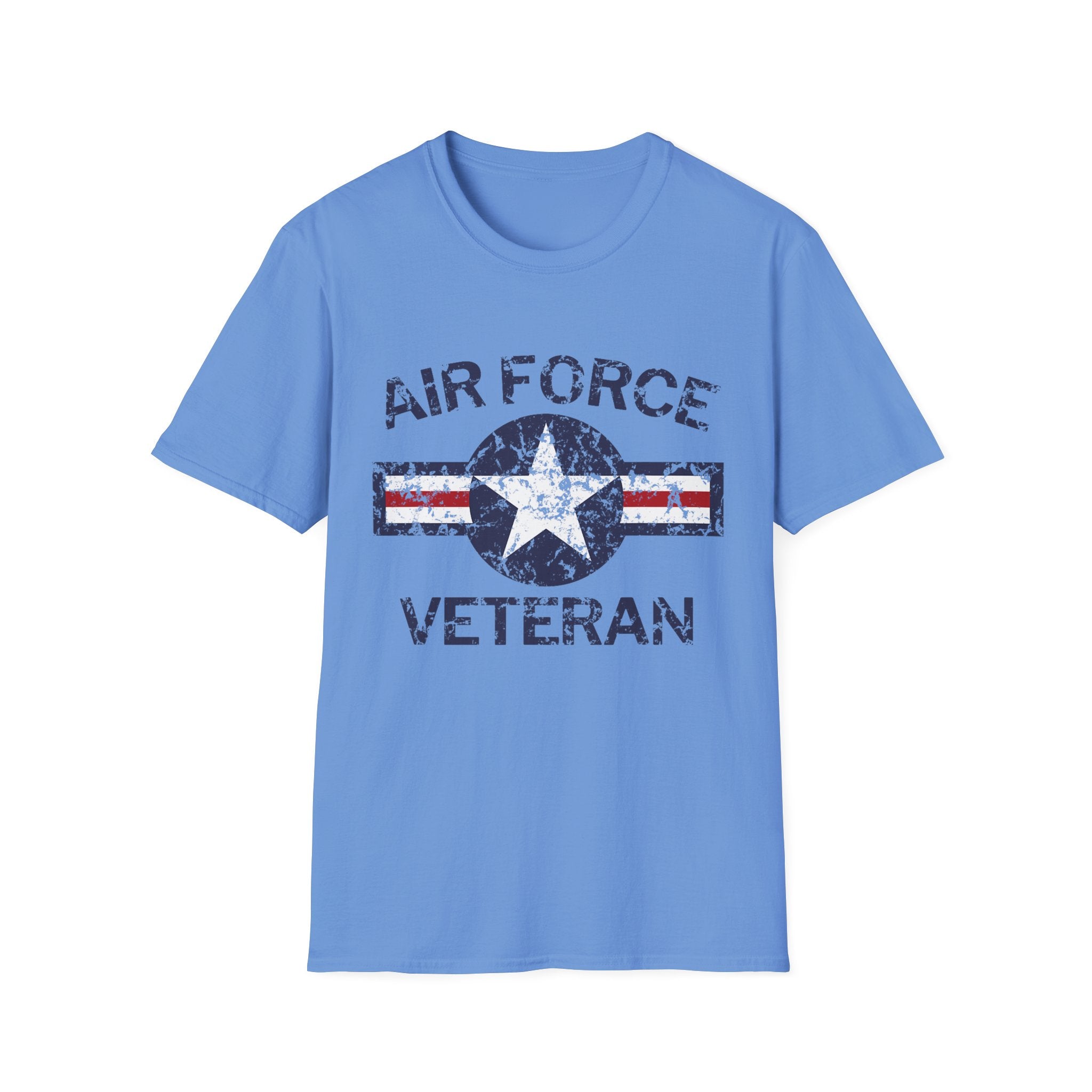 Air Force Veteran Distressed Logo T-Shirt | Military Star Stripe Tee