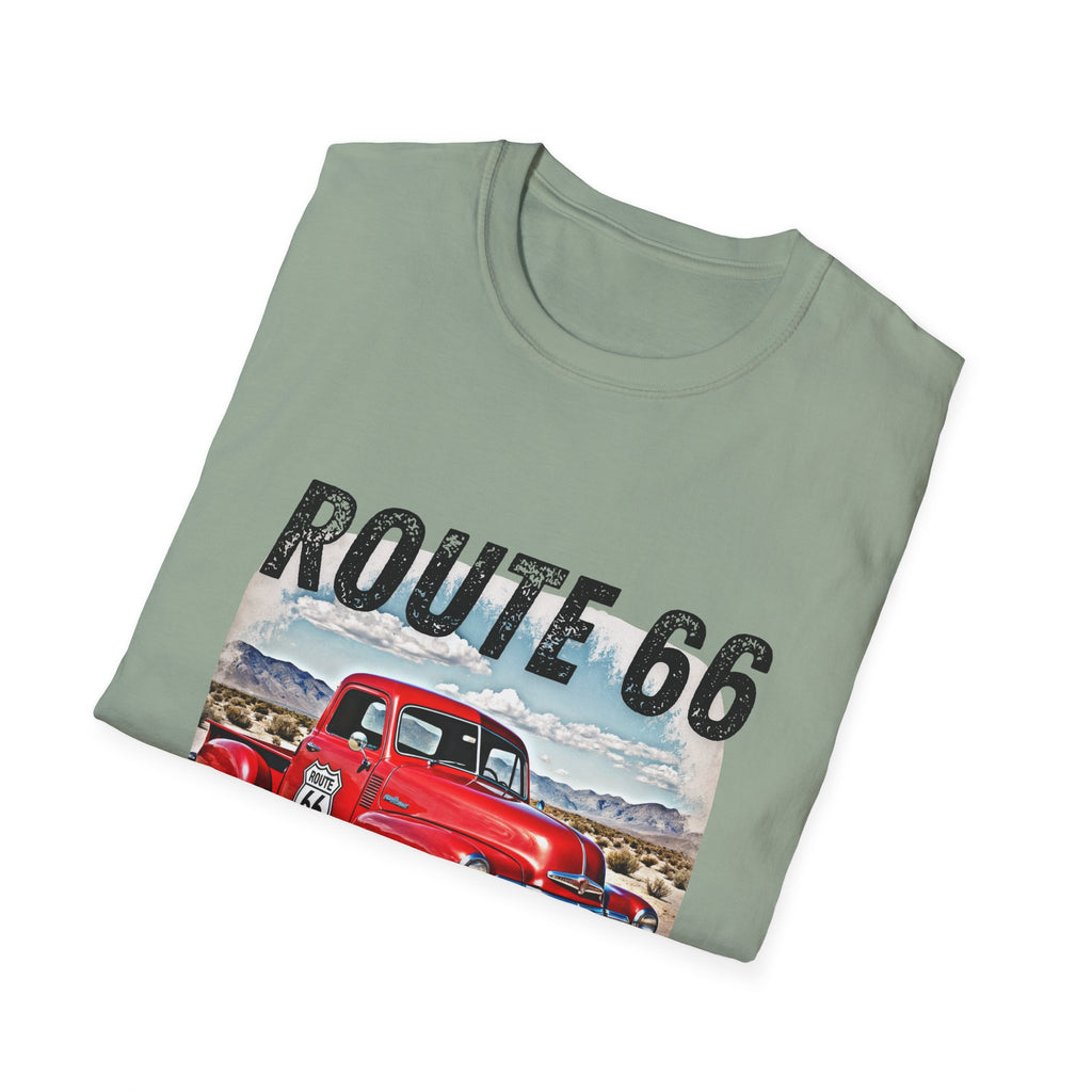Route 66 Red Vintage Truck T-Shirt | Retro Highway Graphic