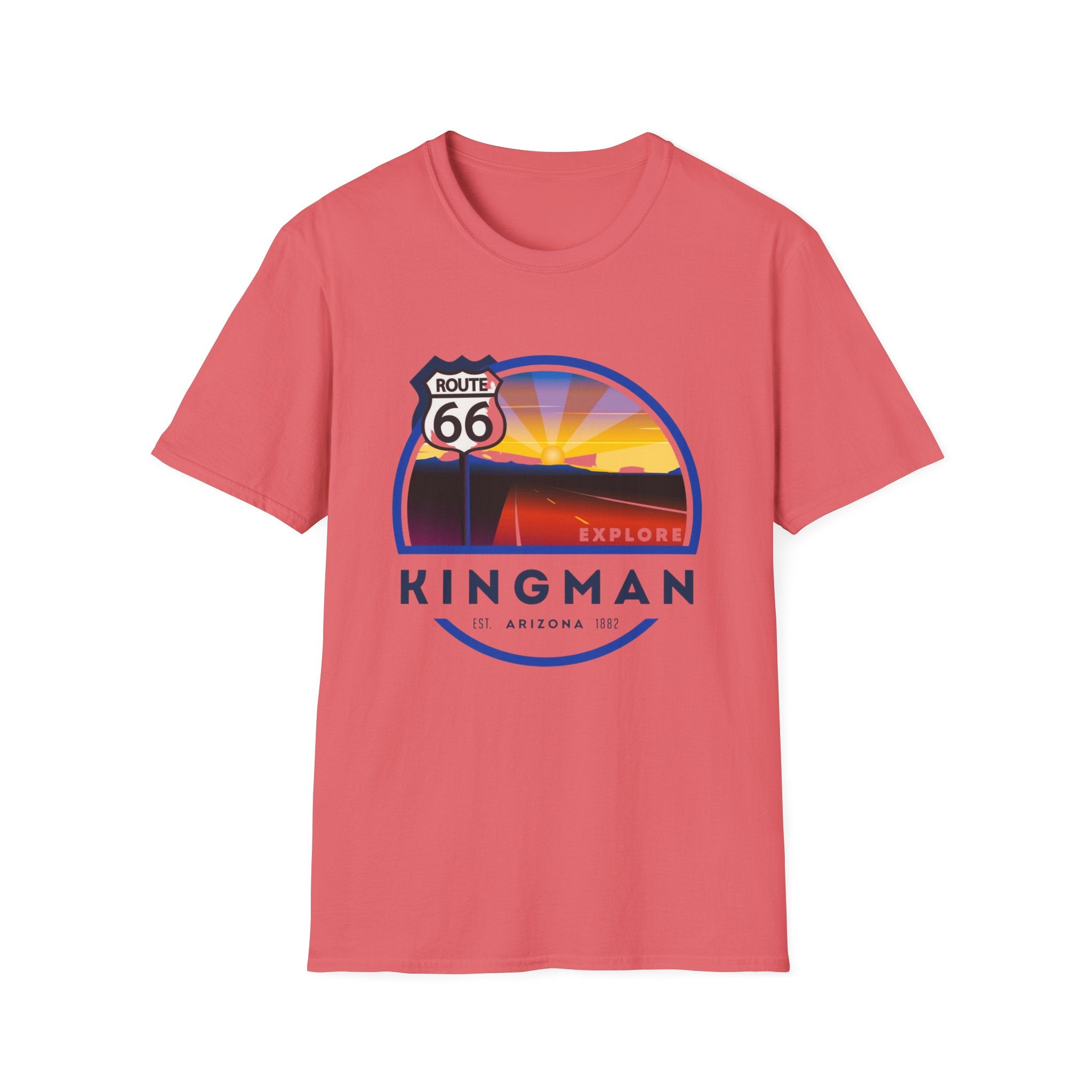 Route 66 City of Kingman Arizona Softstyle T-Shirt, Men Women Unisex Tee, Travel Souvenir Shirt, Vintage Road Trip Graphic Top, Retro
