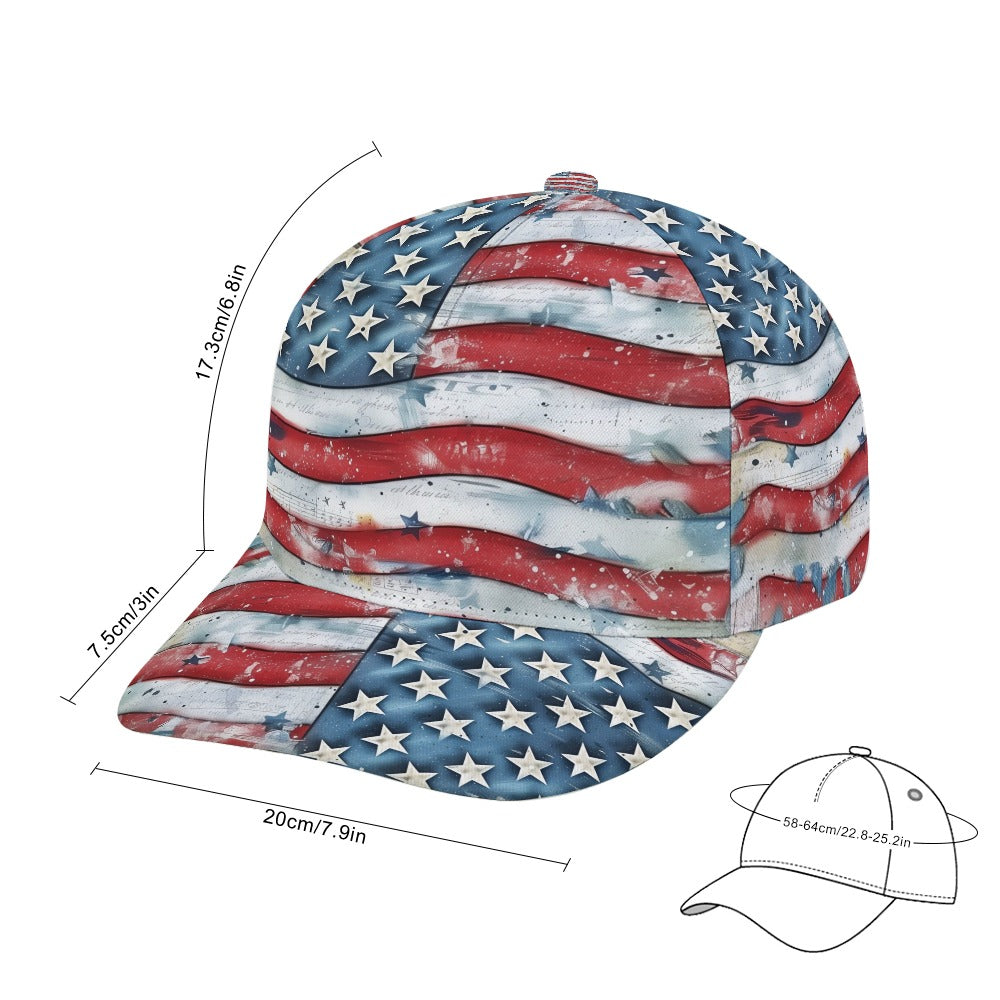 American Flag 1776 - 2026 Old School Baseball Cap  Free Shipping USA