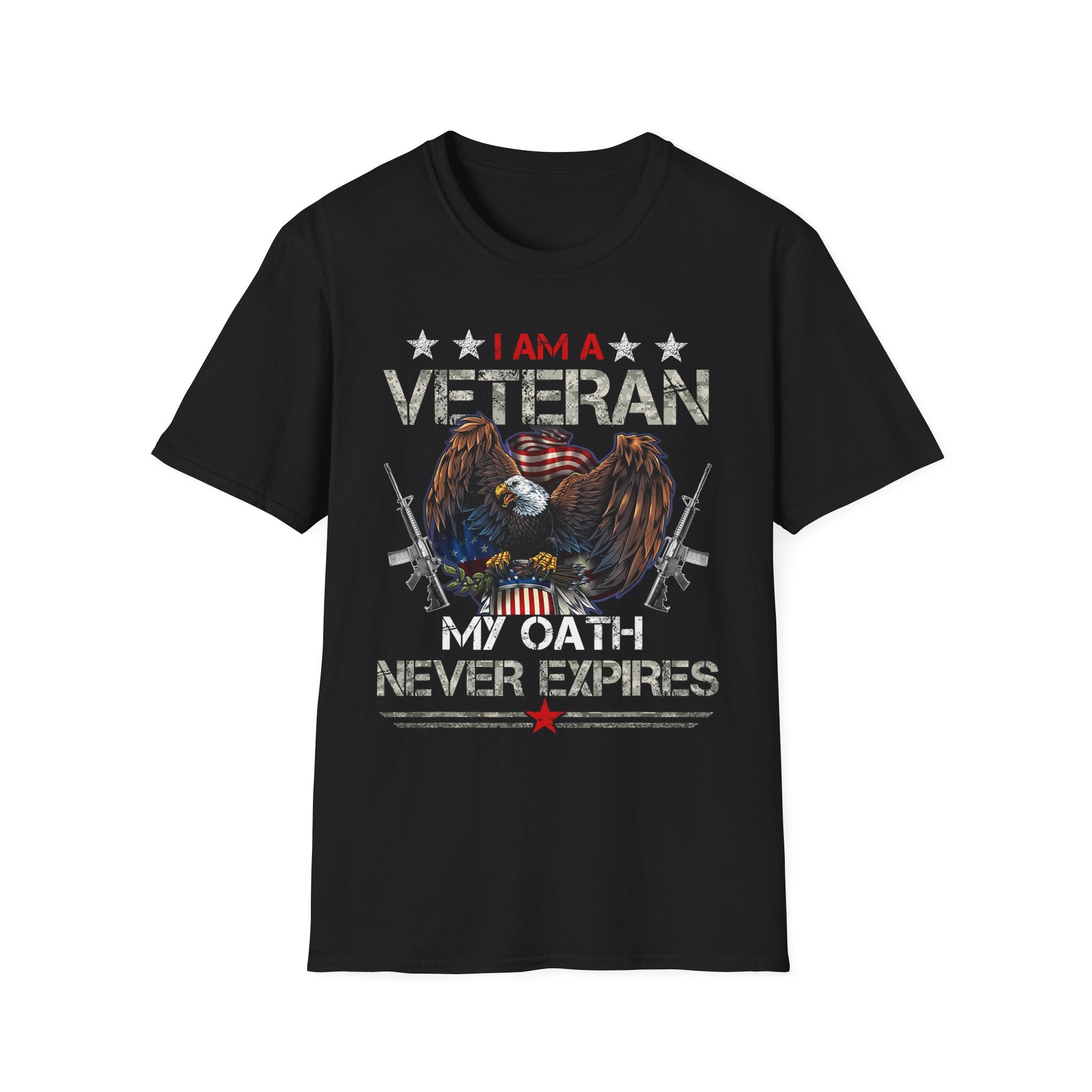 I Am Veteran My Oath Never Expires T-Shirt | Eagle American Flag Military Pride