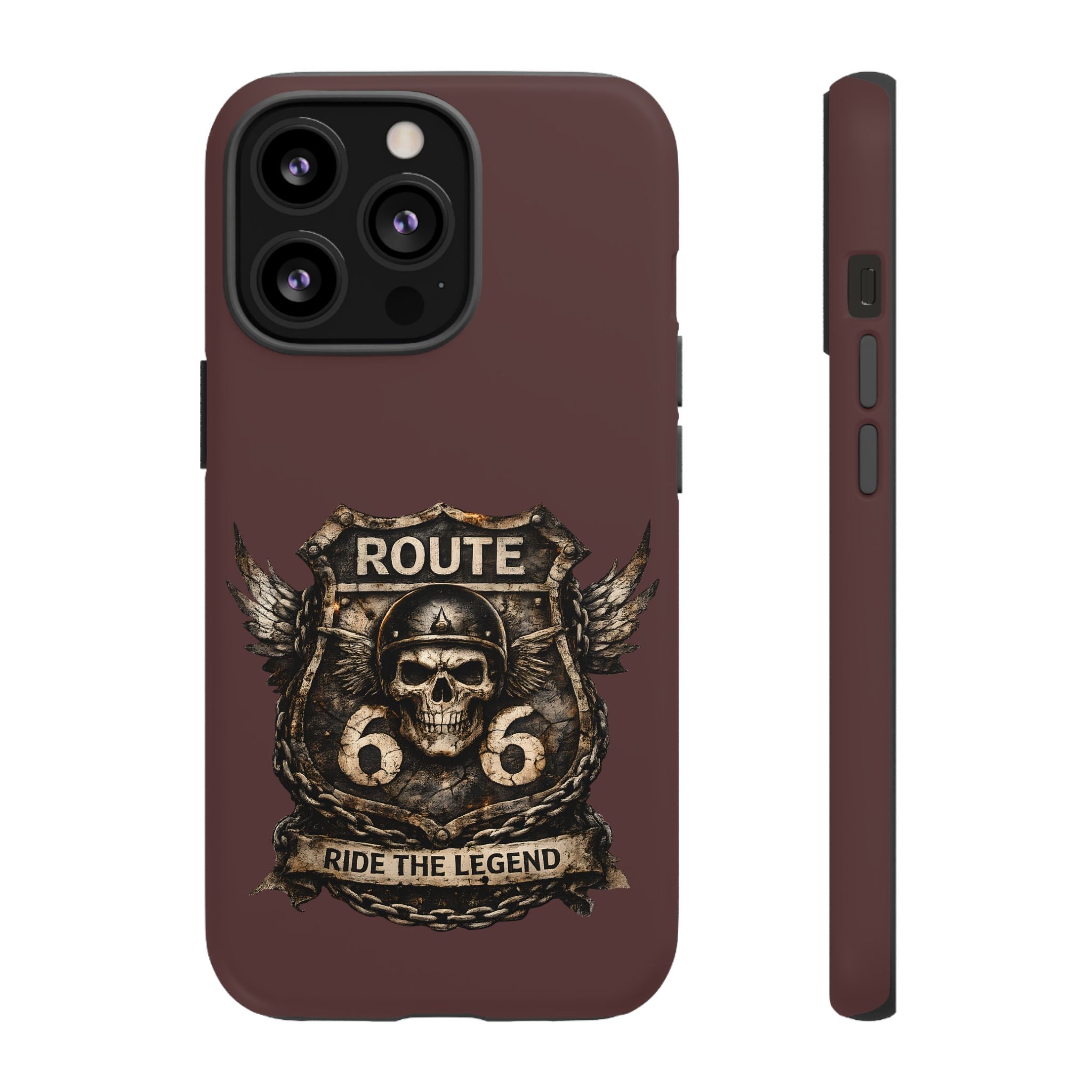 Route 66 Skull Helmet phone case | Motorcycle emblem, Ride the Legend