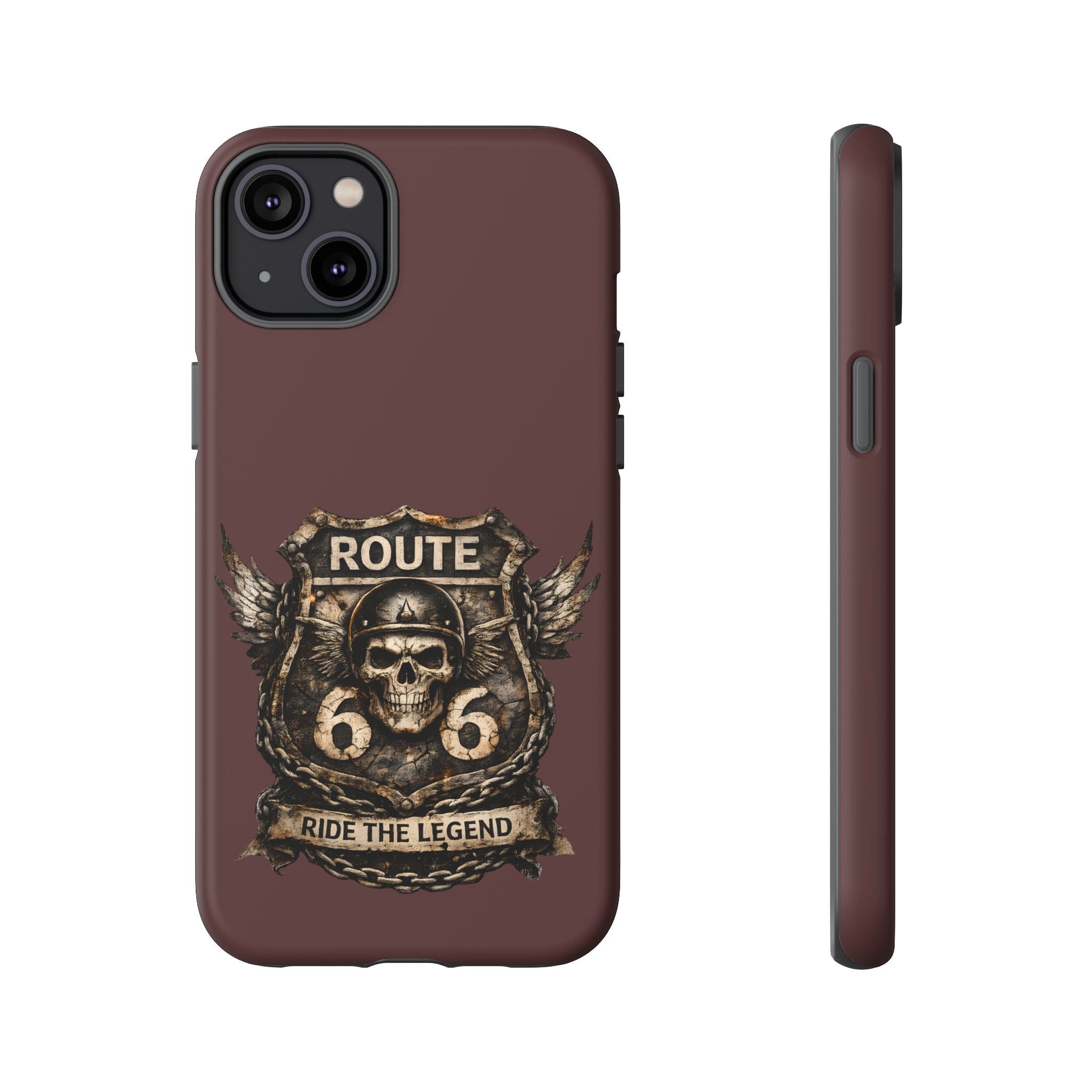 Route 66 Skull Helmet phone case | Motorcycle emblem, Ride the Legend