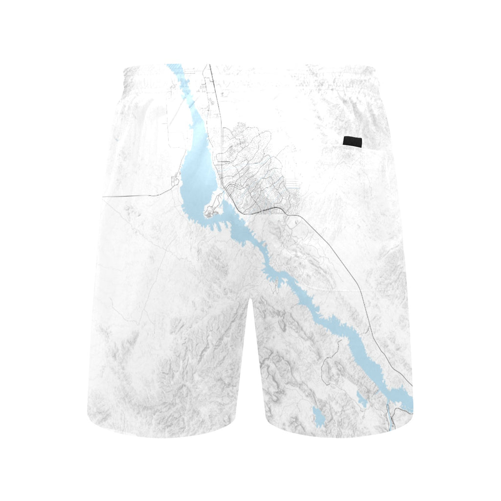 Lake Havasu lite grey Men's Mid-Length Beach Shorts Free Shipping