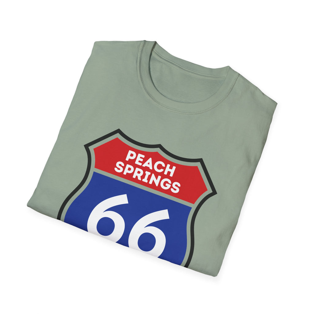 Peach Springs 66 Shield T-Shirt | Route 66 Road Sign Shirt