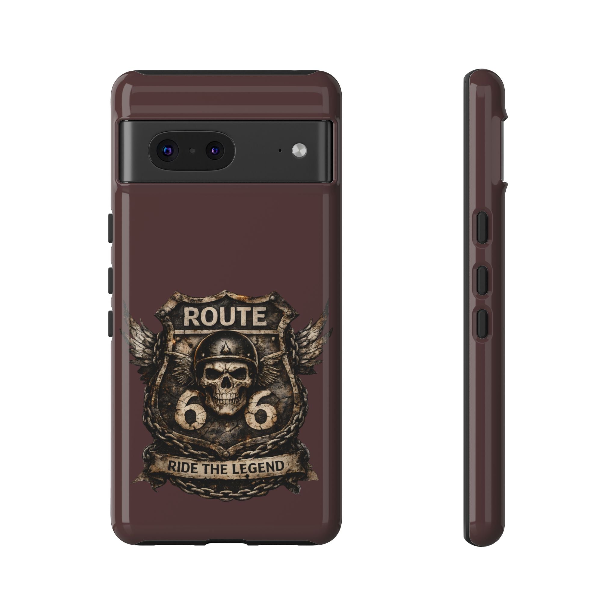 Route 66 Skull Helmet phone case | Motorcycle emblem, Ride the Legend