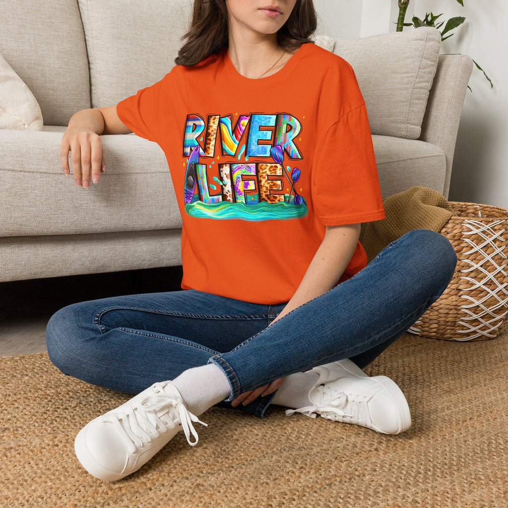 River Life T-Shirt | Colorful Fishing Scenic Graphic