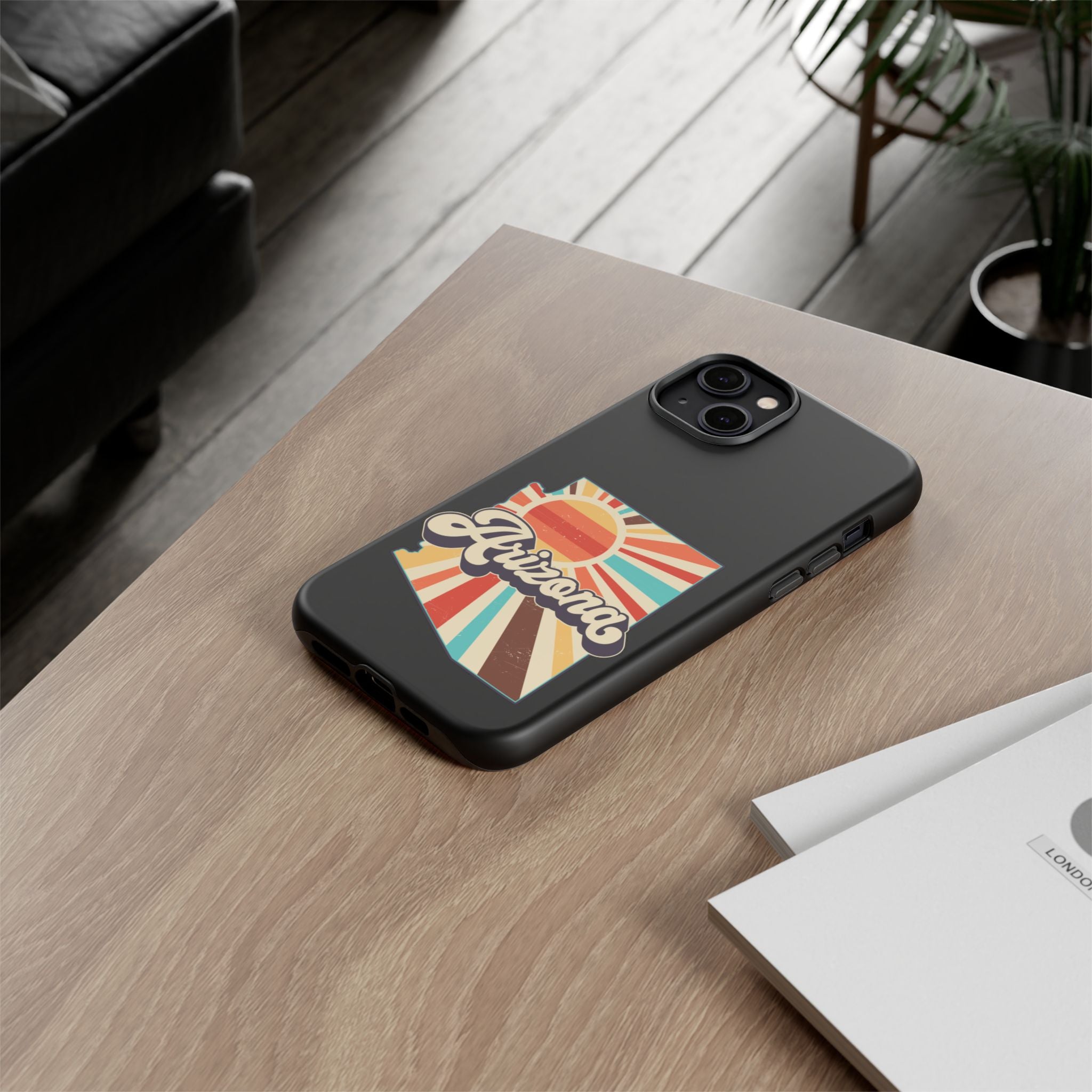 Arizona State Outline Retro Sunset Phone Case | AZ Tough Case