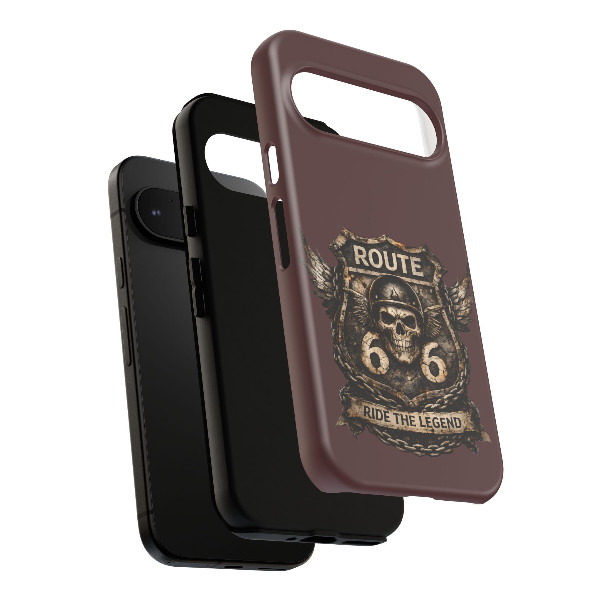 Route 66 Skull Helmet phone case | Motorcycle emblem, Ride the Legend